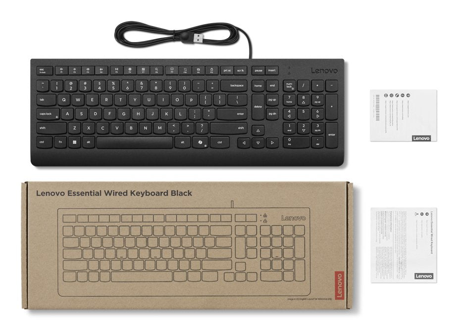 EAN 0195892116226 - Lenovo 4Y41R64633 teclado Hogar / Oficina USB Inglés de EE. UU. Negro imagen 3