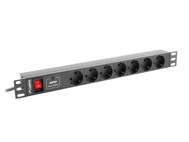 Lanberg Regleta  16a - 7 Schuko Rack 1u Para Armario 19\1 Pdu-07f-0200-Bk