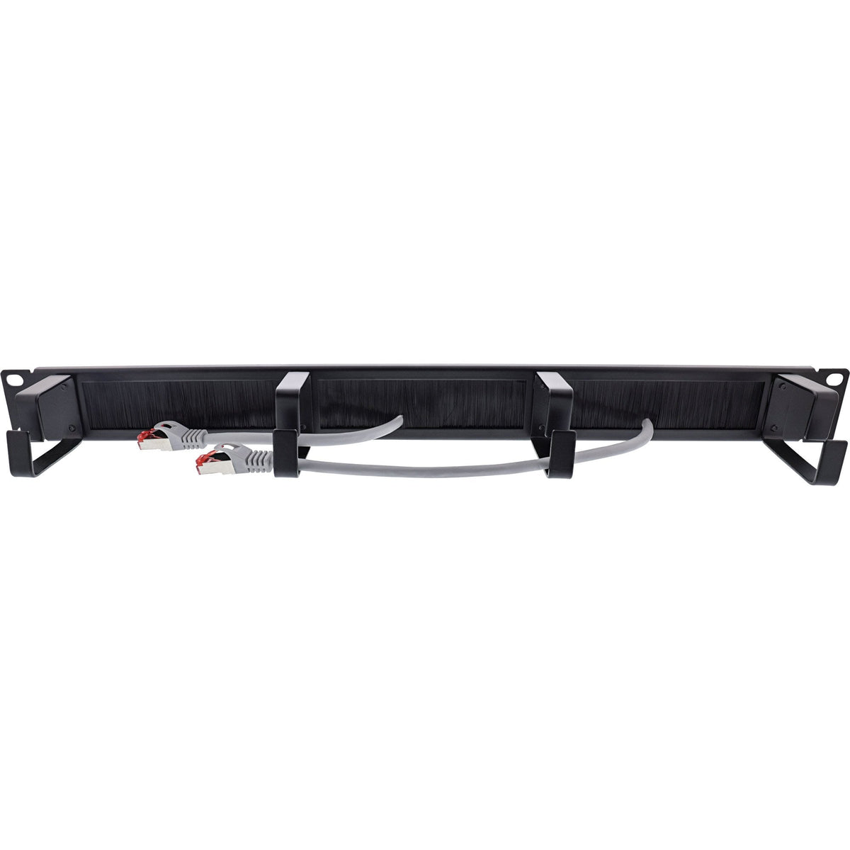 Placa Pasamuros Inline 19" Con Cepillo, 1u, Negro Ral 9005