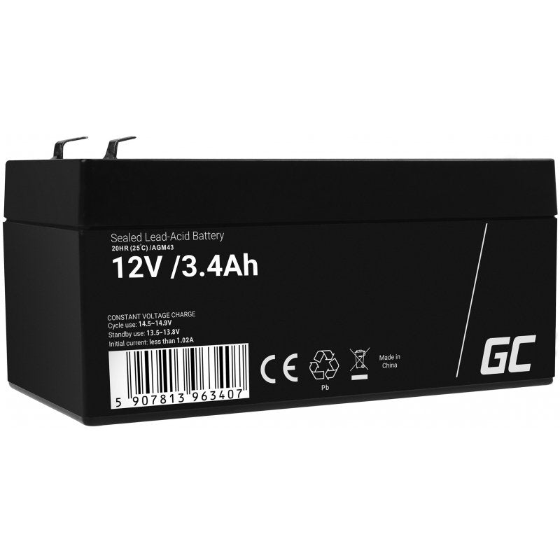EAN 5907813963407 - Green Cell AGM43 batería recargable industrial Sealed Lead Acid (VRLA) 3400 mAh 12 V imagen 1