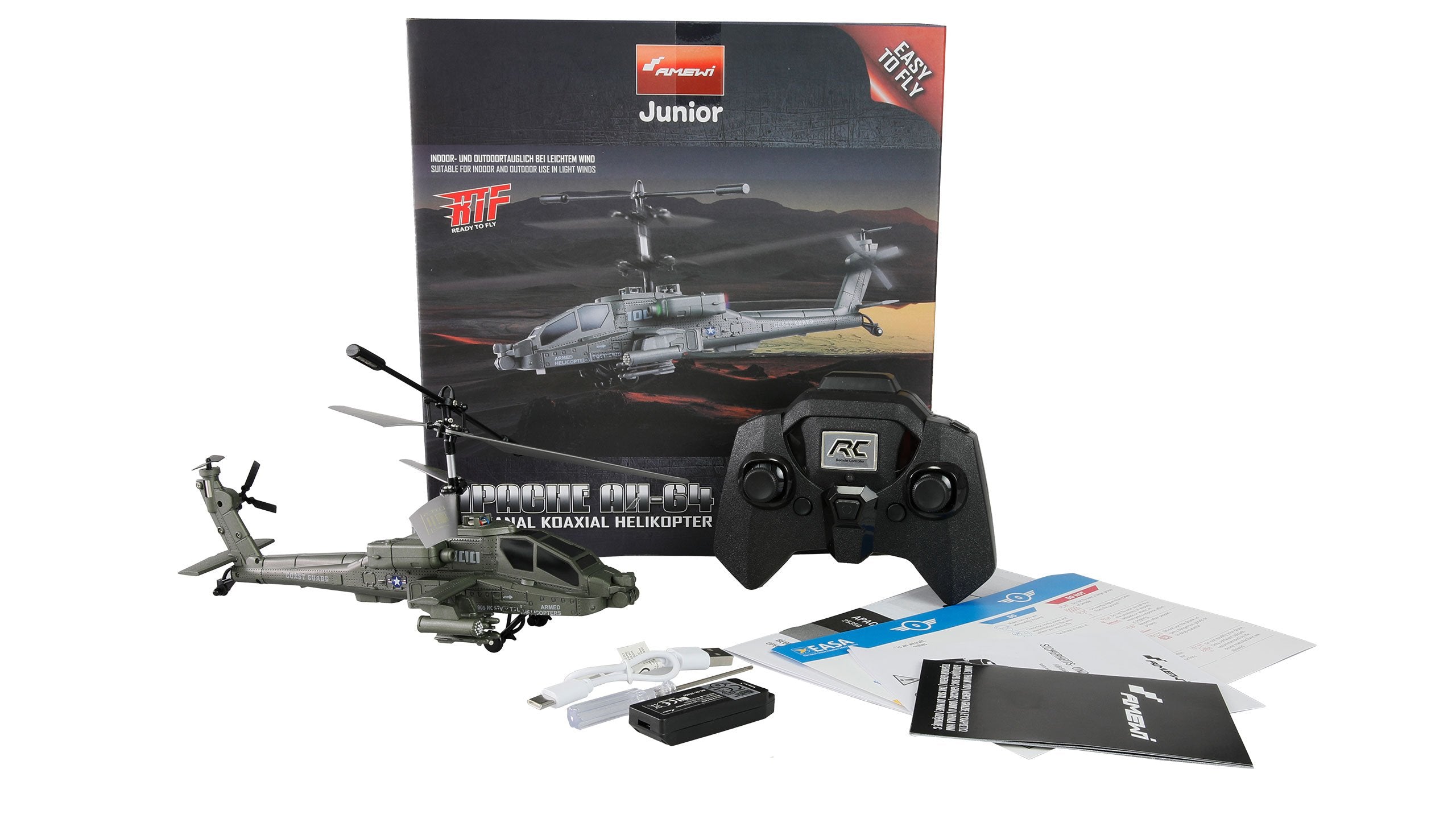 Amewi Apache Ah-64 Helikopter Koaxial 3,5-Kanal Rtf