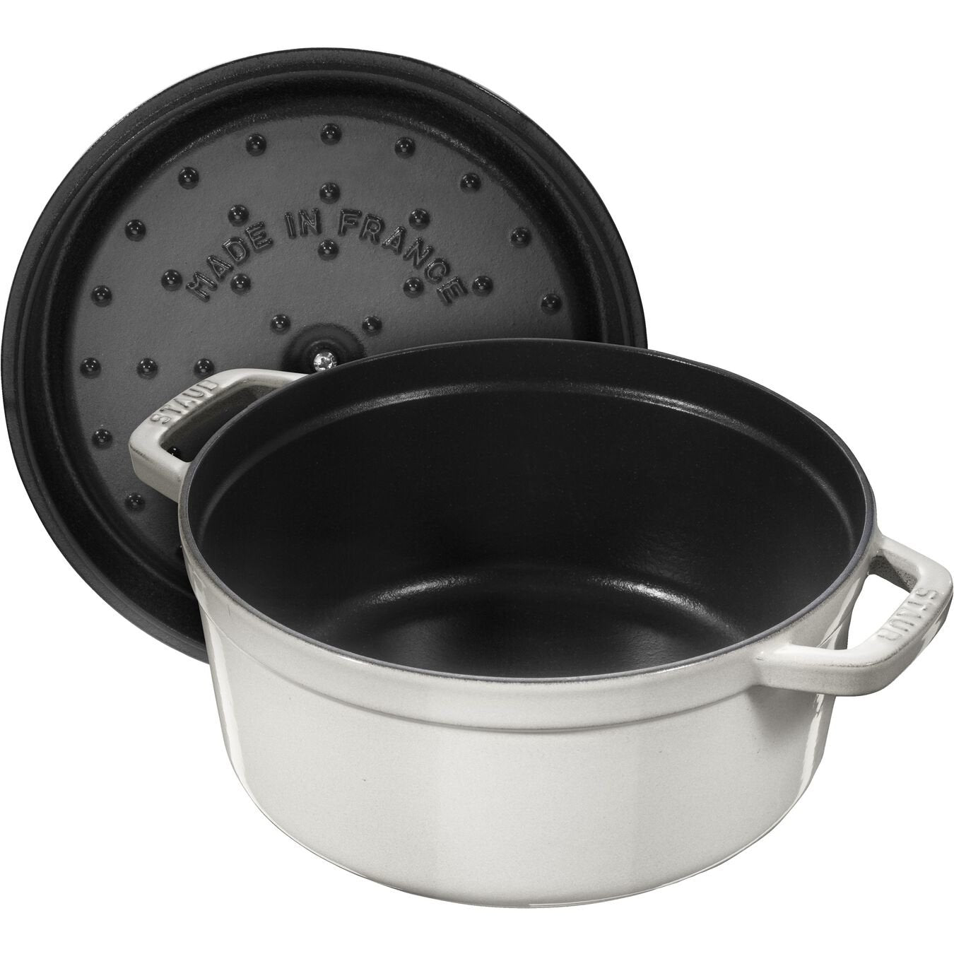 Staub La Cocotte 26cm Rund, Weisser Trüffel, Gusseisen