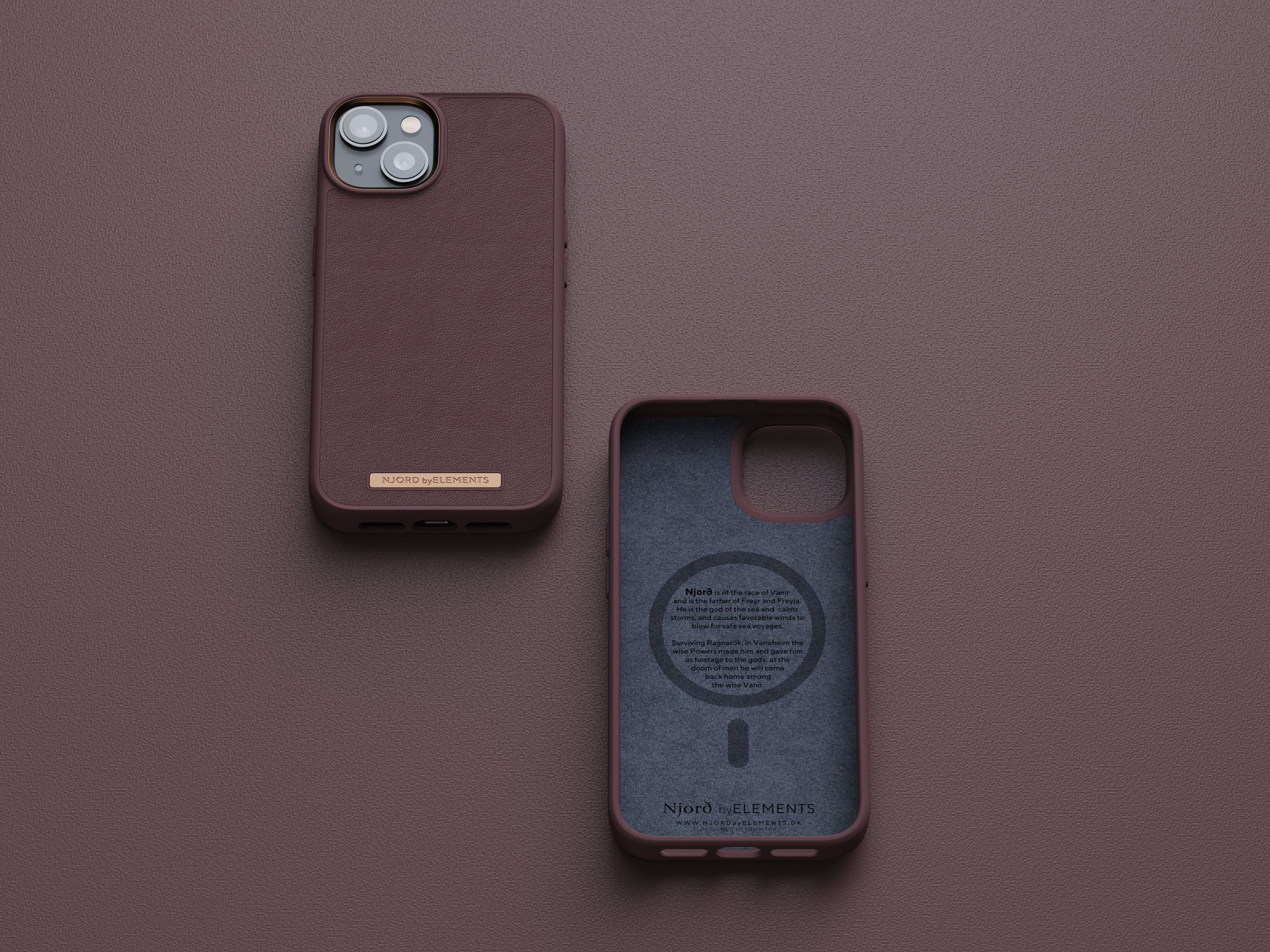 Funda Magsafe Iphone 12/13/14 Piel Marron Oscuro Njord
