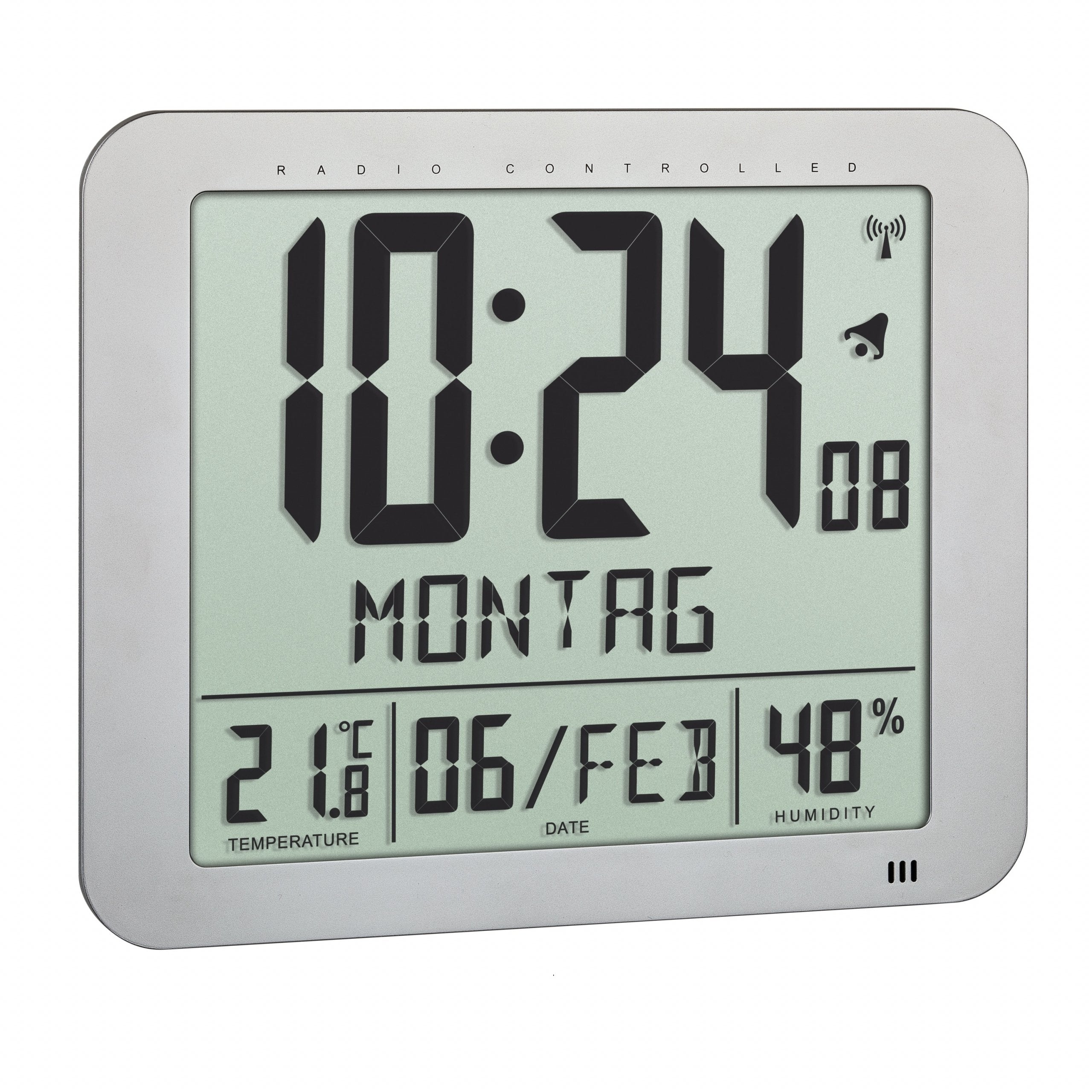 Reloj Radio Digital De Pared, 25 X 3 X 21 Cm