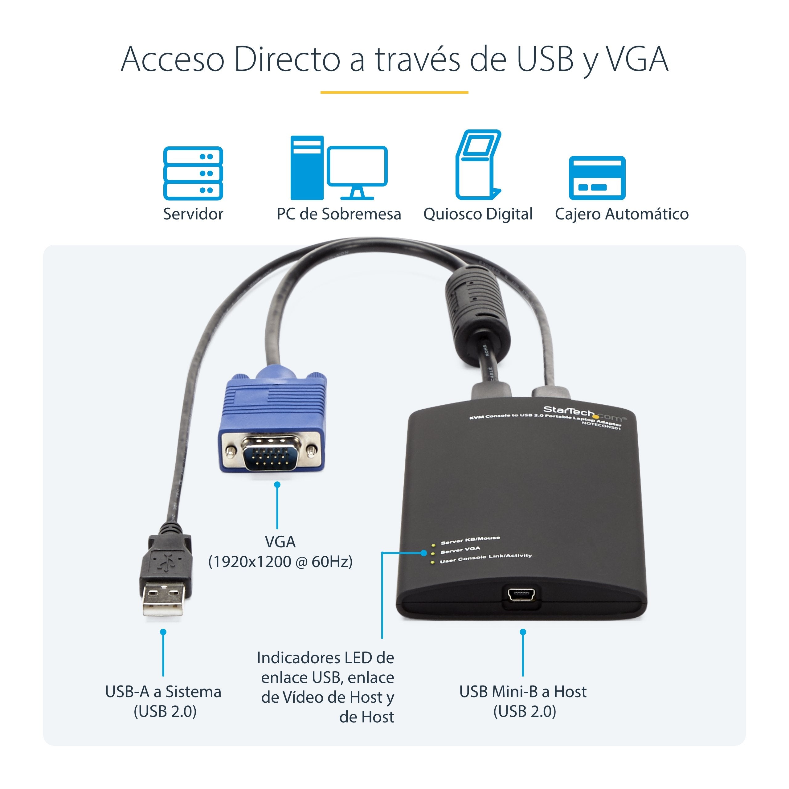 Startech Adaptador Crash Cart Conector Usb Kvm Ord