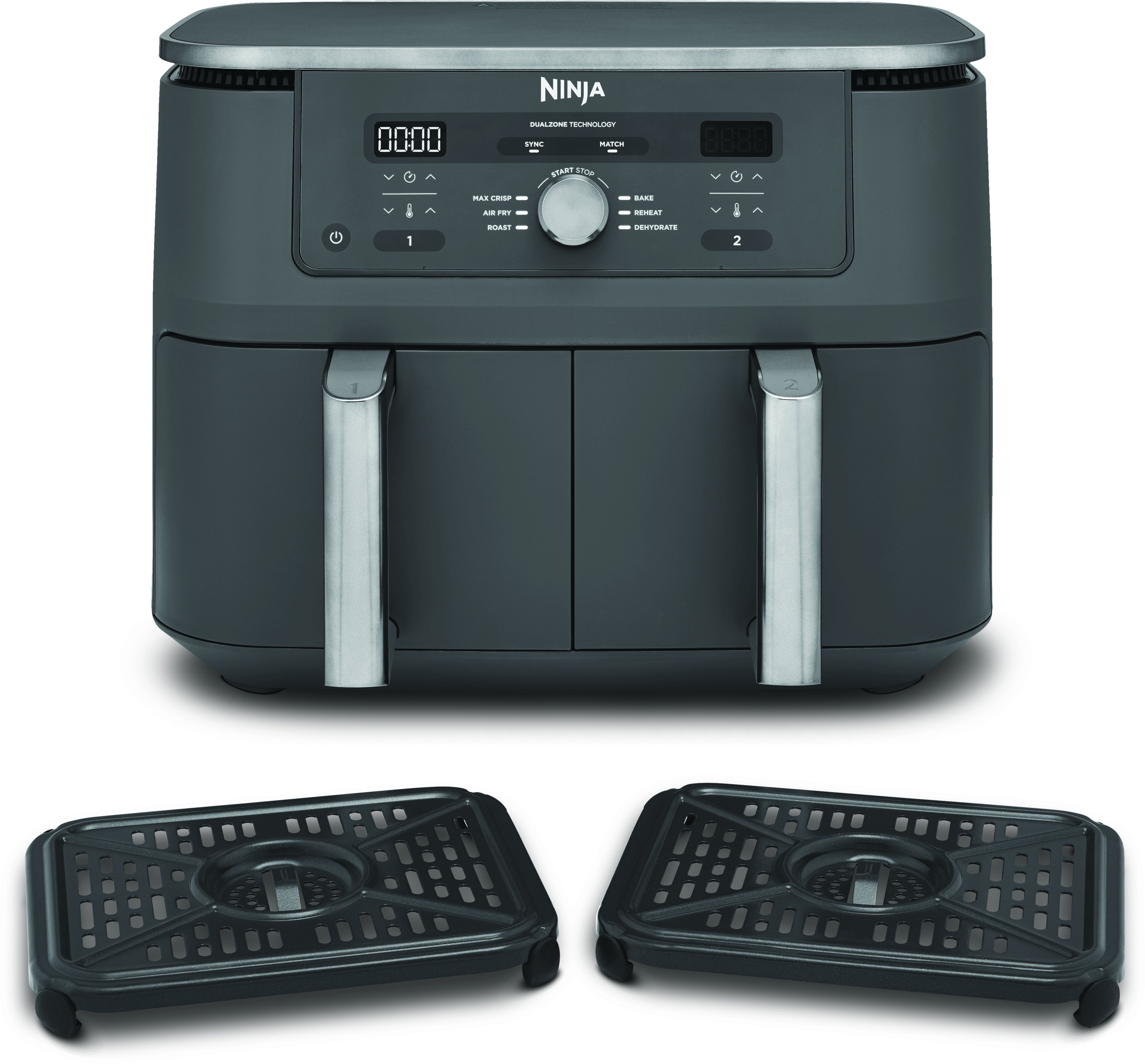 EAN 0622356322676 - Ninja DZ400EU freidora Doble 9,5 L Independiente 2470 W Freidora de aire caliente Gris imagen 7