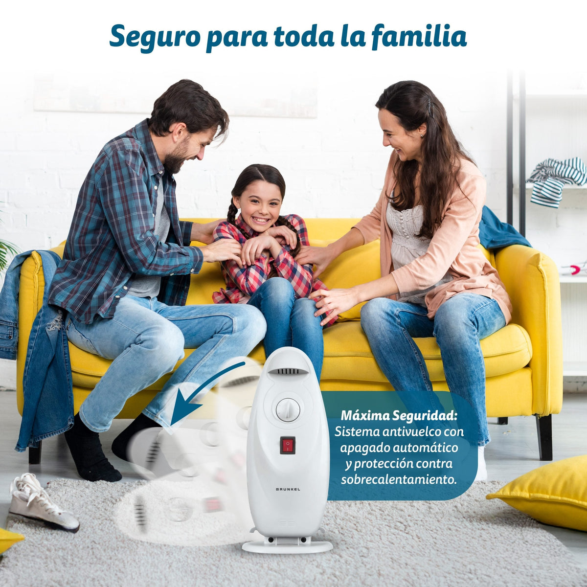 Radiador De Aceite Eléctrico Mini Grunkel 800w Blanco Racp-80d