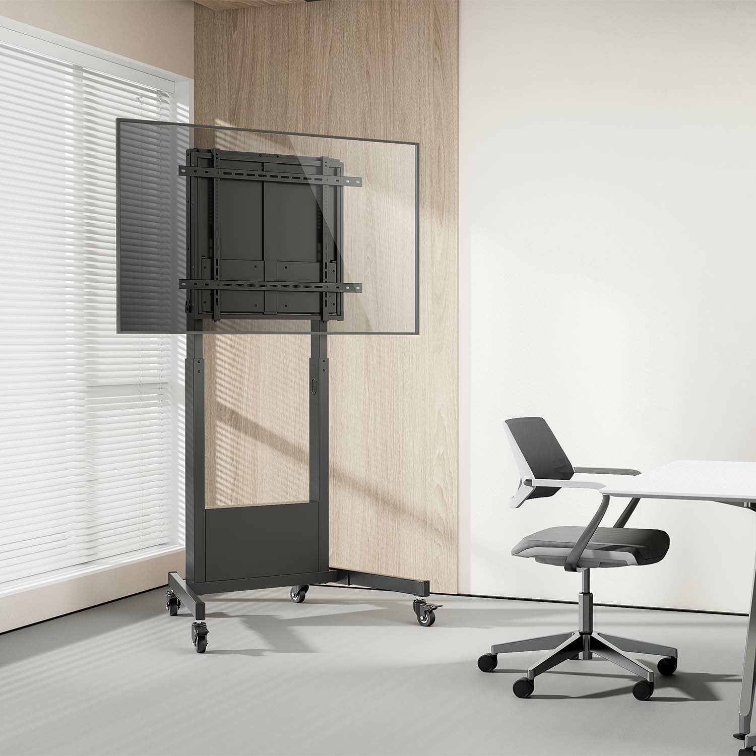 Aisens Soporte Pro Suelo Contrapeso Con Rueda Para Tv 60-90kg De 60-100, Negro