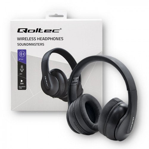 Qoltec 50844 Auriculares Inalámbricos Con Micrófono Bt 5.0 Ab Negro