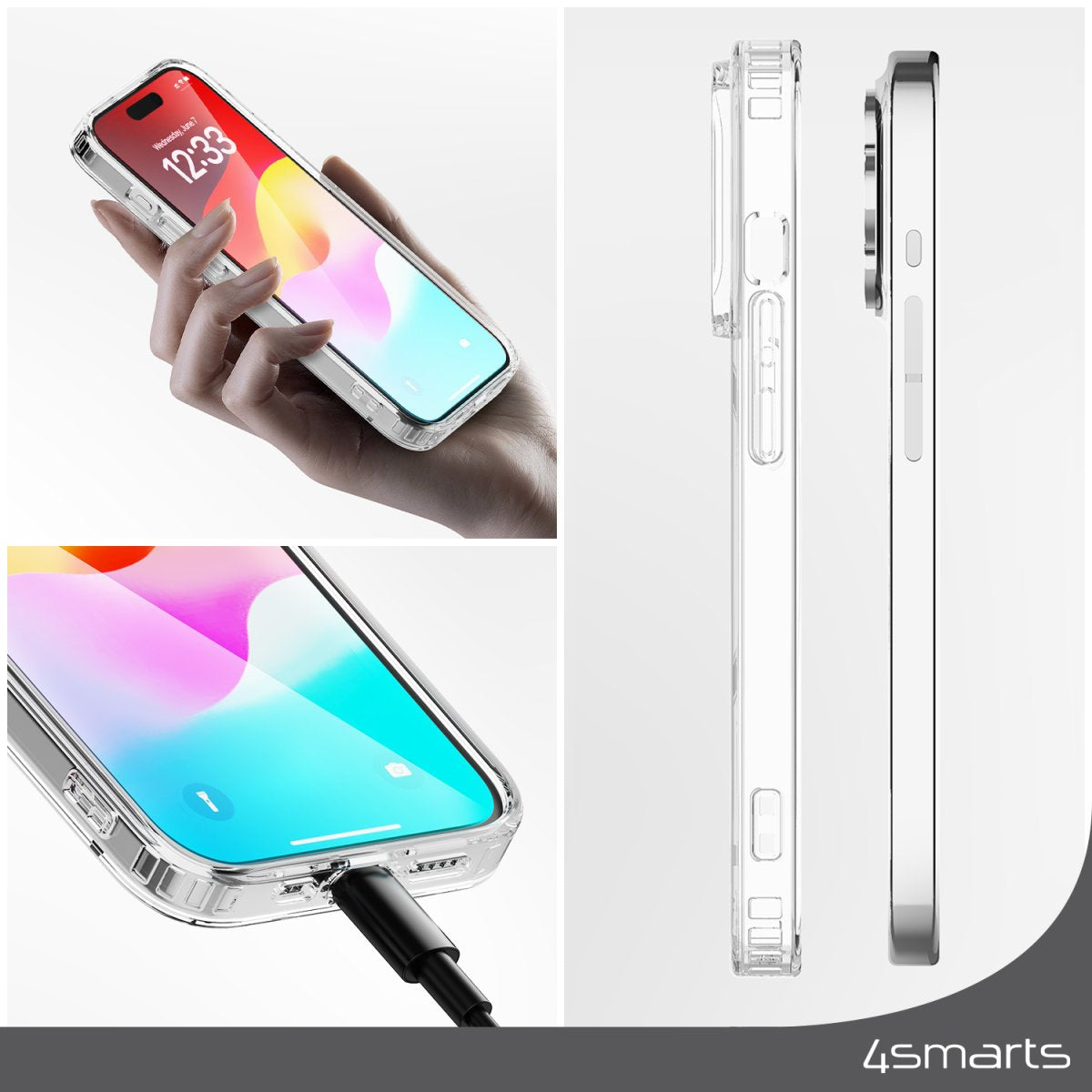 Funda 4smarts 540606 Para Iphone 15 Plus 17 Cm (6.7") Carcasa Rígida Transparente