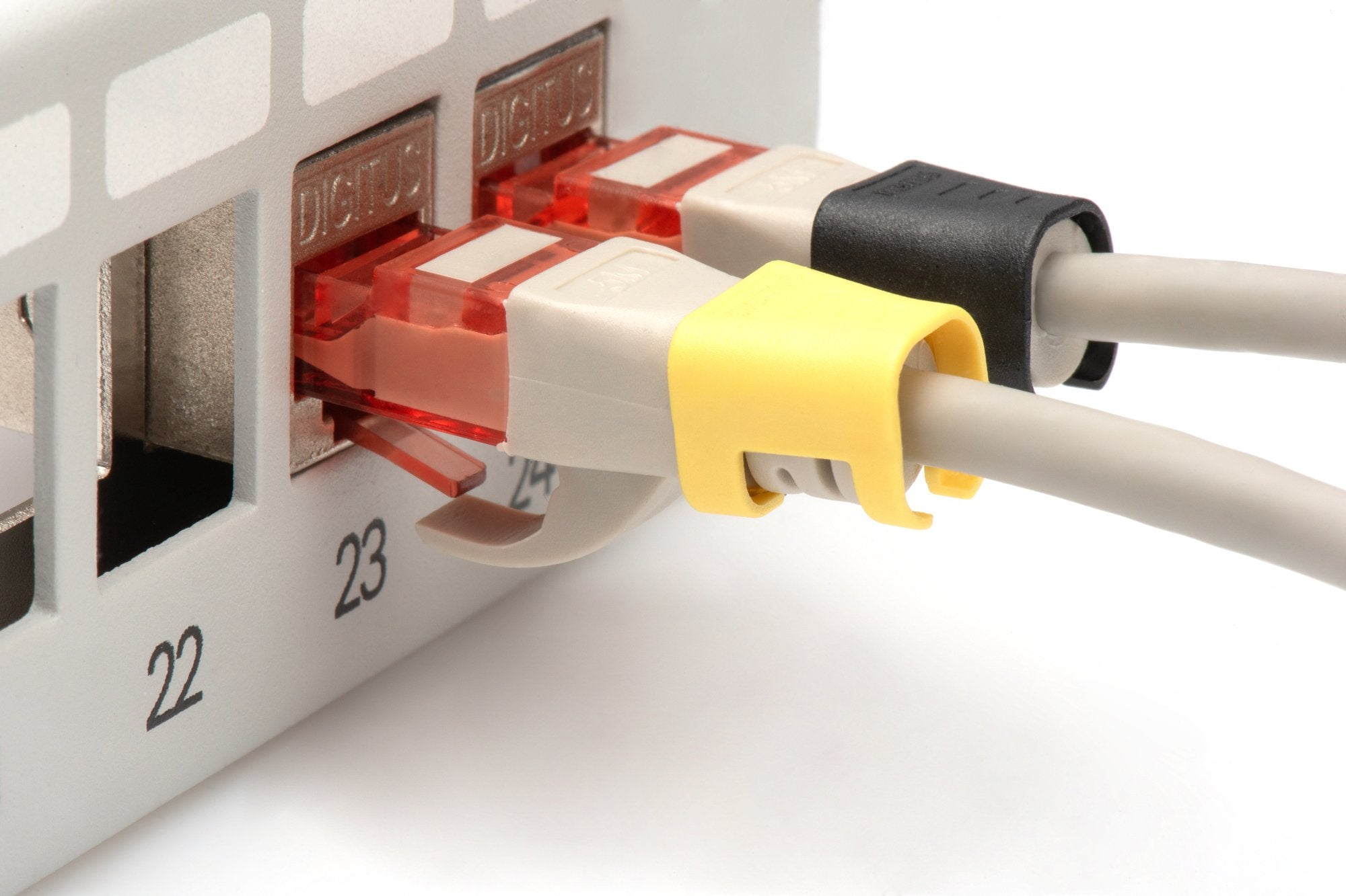 Digitus Clips Para Cable Rj 45 Color Rojo Verde Azul Amarillo Negro, 20 Uds De Cada Color .