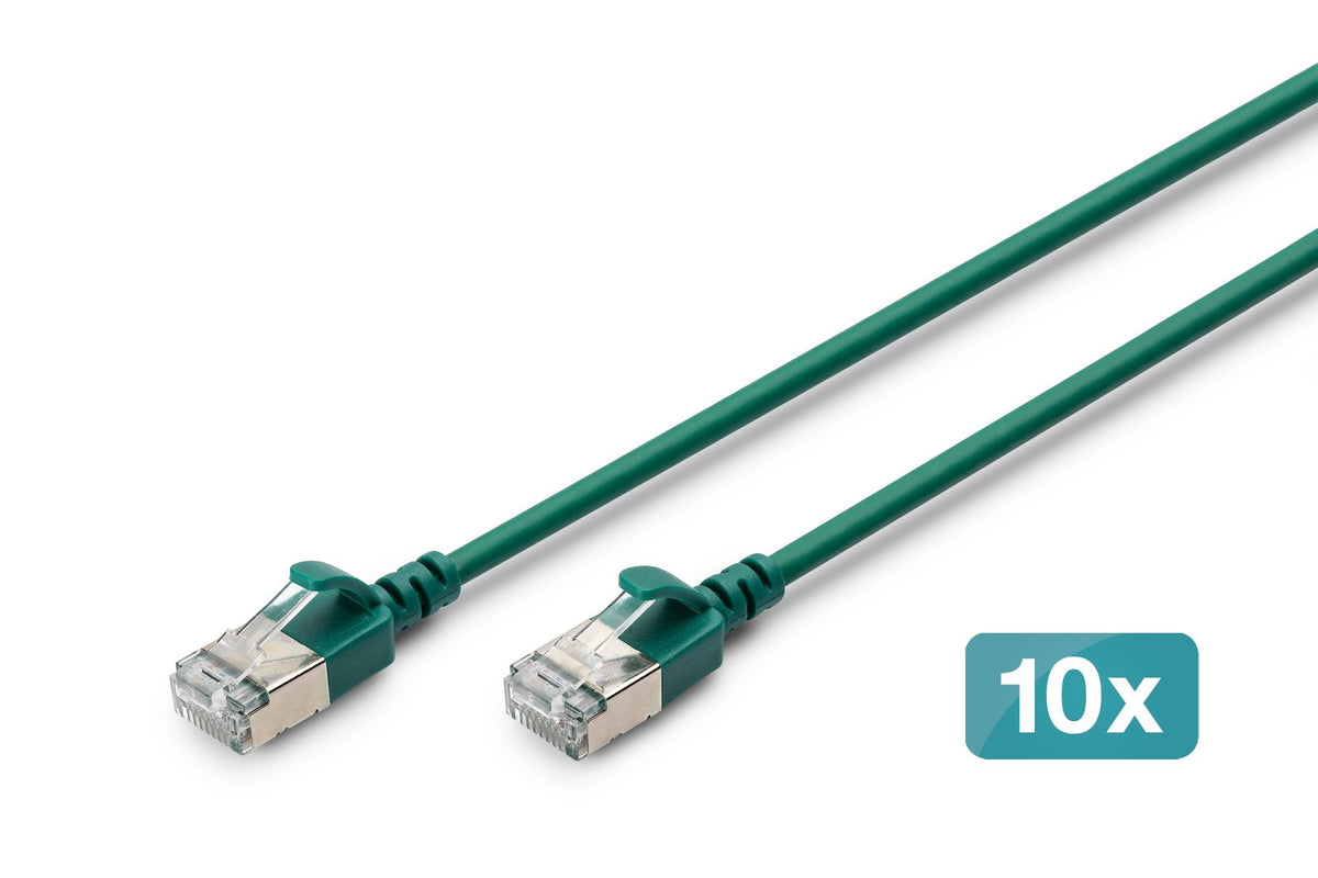 Digitus Cable De Red Cat 6a F/Ftp Slim 5m Verde 10 Unidades