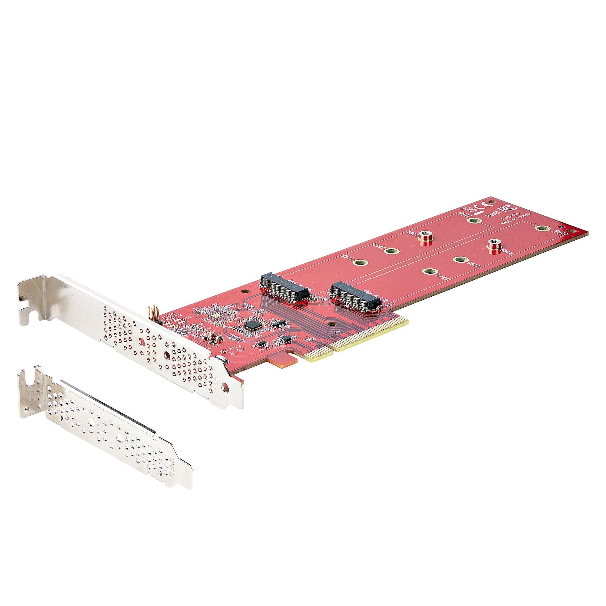 Tarjeta Startech.Com Pcie Adaptadora Para 2 Ssds M.2 Pci Express X8 O X16 A Nvme Doble O Ssds M.2 Ahci Pci Express 4.0 7 8gbps Por Unidad Con Bifurcación Windows O Linux (Dual-M2-Pcie-Card-B) Adaptador De Interfaz M.2 Ranura De Expansión A