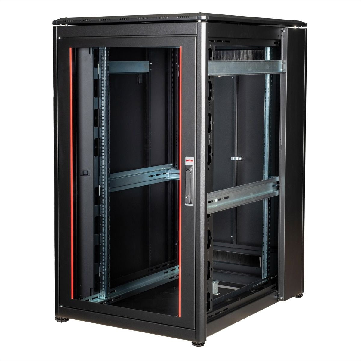 Roline 19-Zoll Netzwerkschrank Pro 26 He, 800x1000 Bxt Glastr Schwarz