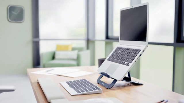Leitz Ergo Laptopstnder,Gris Oscuro Ultraflach, Regulable En Altura