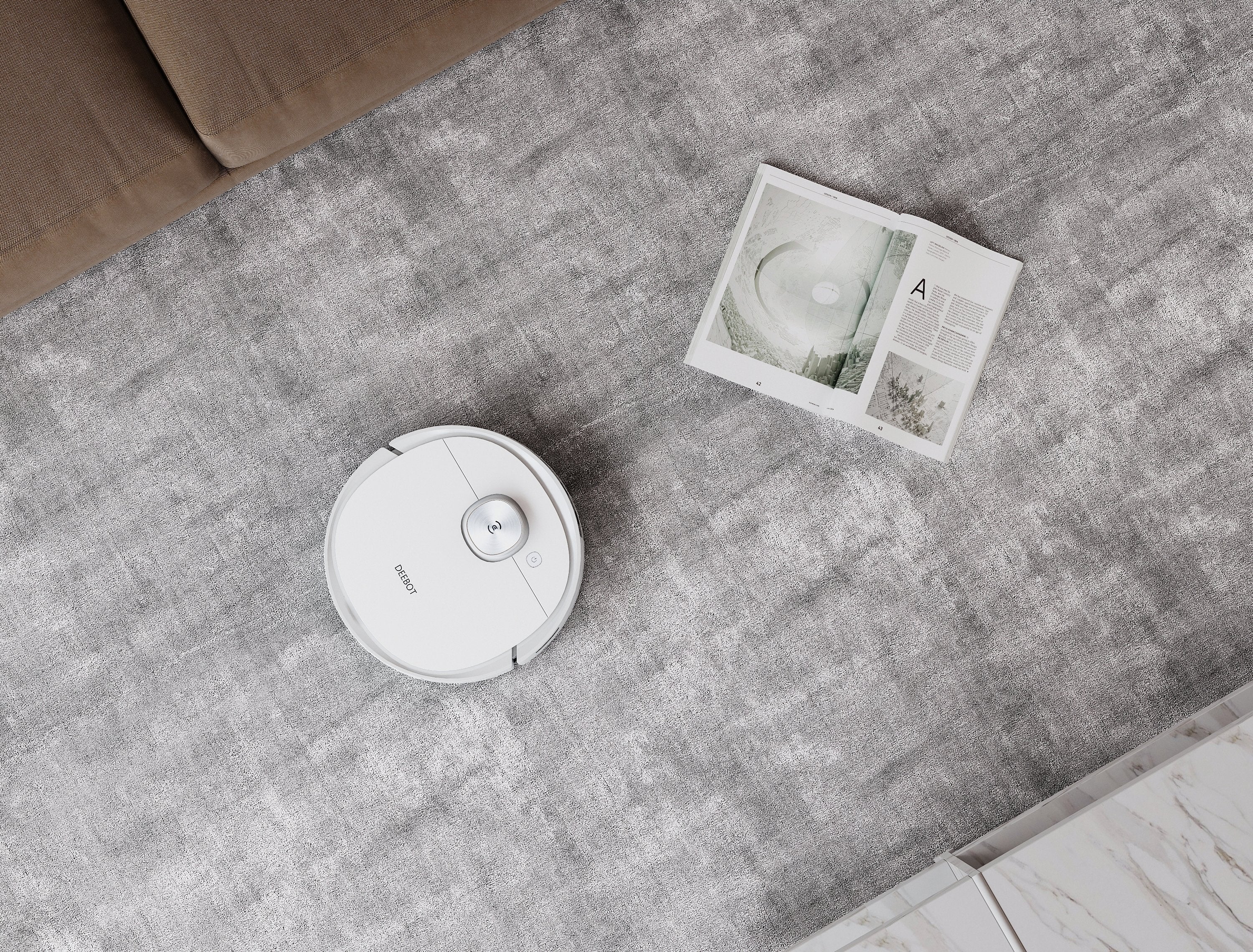 Robot Aspirador Ecovacs Deebot Ozmo T9+ Blanco Con Estación De Vaciado Automático