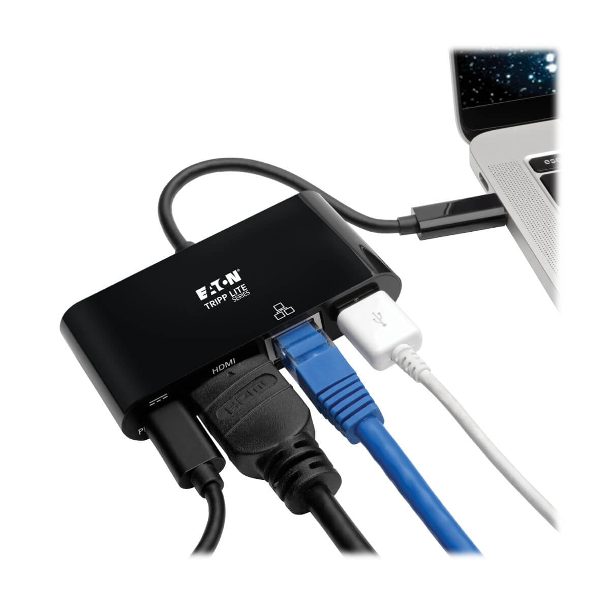 Eaton Tripp Lite   Usb-C Multiport Adapter Hdmi Usb 3.0 Port Gbe 60w Pd Charging Hdcp Black