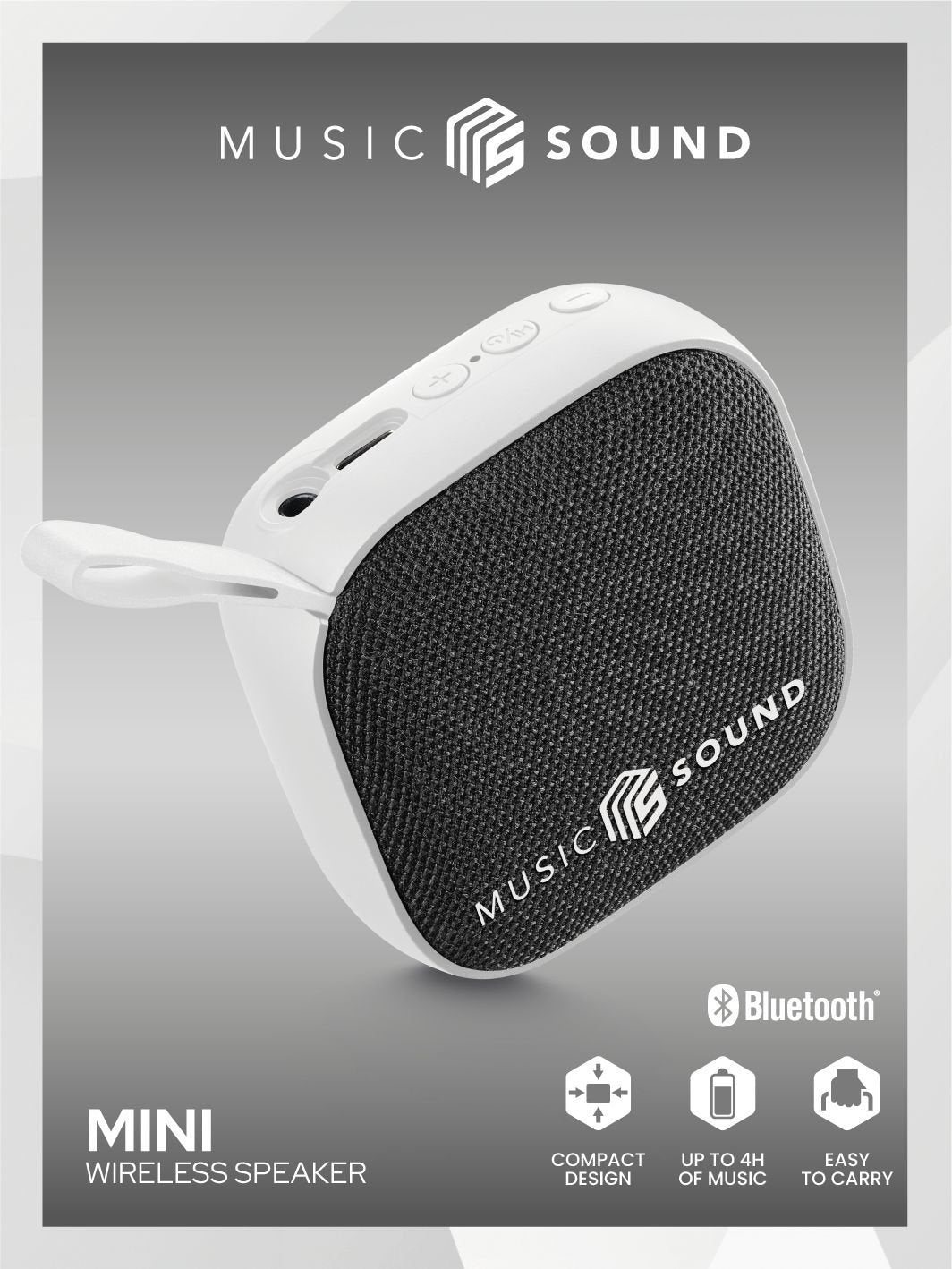 EAN 8018080490484 - Music Sound BTSPKMSMINI3W altavoz portátil o de fiesta Altavoz monofónico portátil Blanco 3 W imagen 2