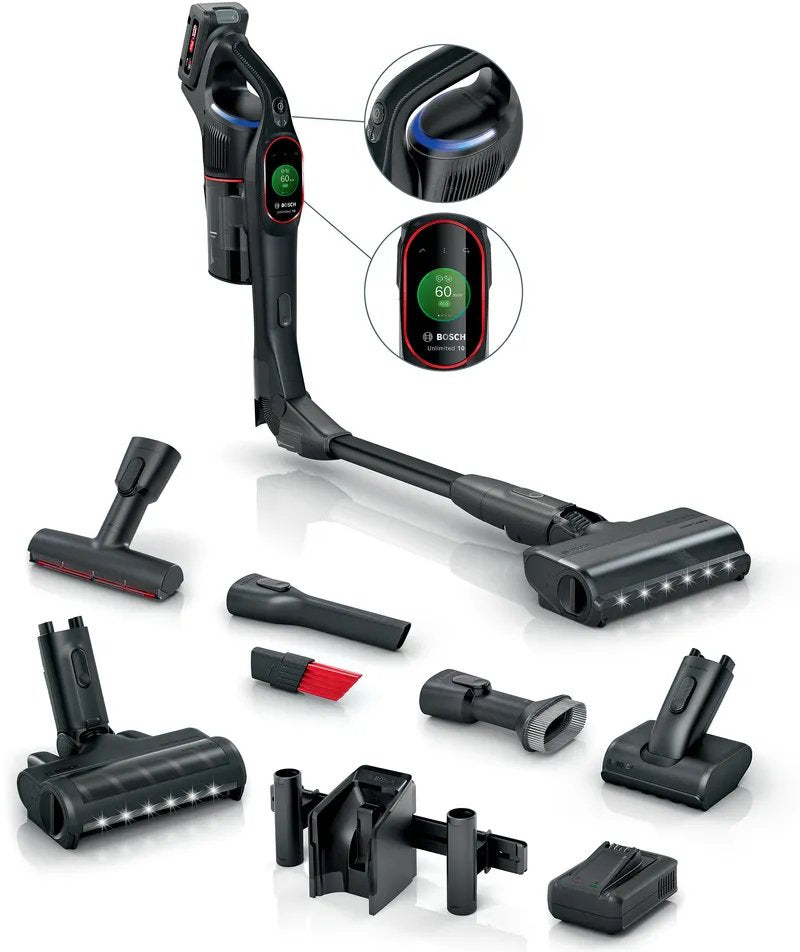 EAN 4242005469598 - Bosch Unlimited 10 Aspiradora escoba 2 en 1 Batería Secar HEPA Sin bolsa 0,4 L Negro 4 Ah imagen 1