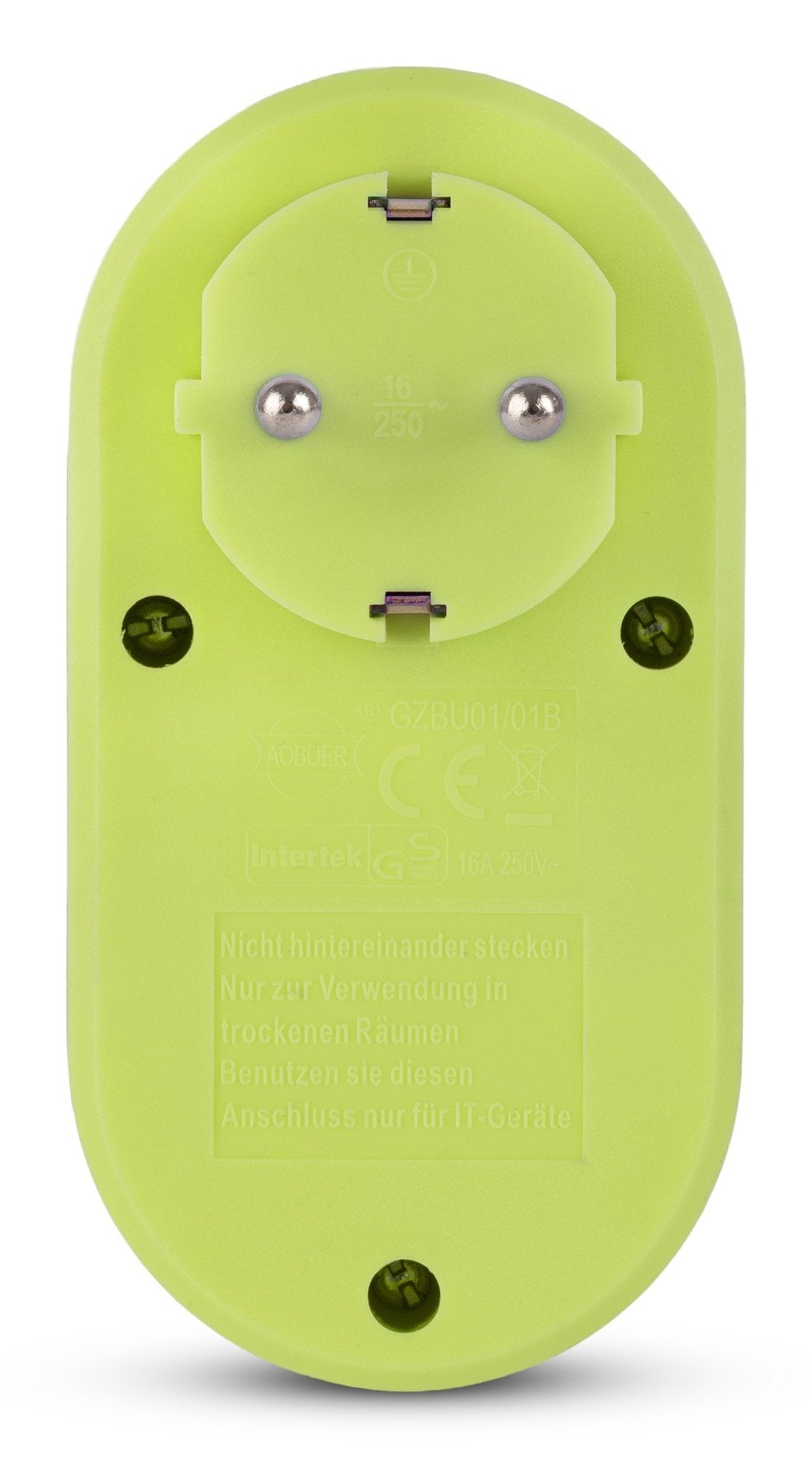 Entac Meckdosenadaptador + 2x Usb-A Lime