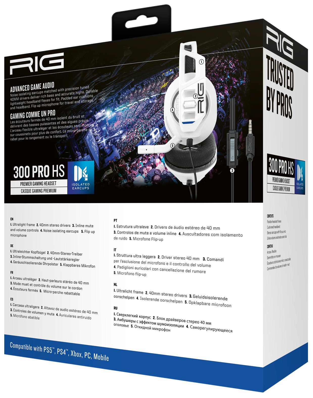 Auriculares Nacon Rig 300 Pro Hs  Alámbrico Diadema Juego Blanco