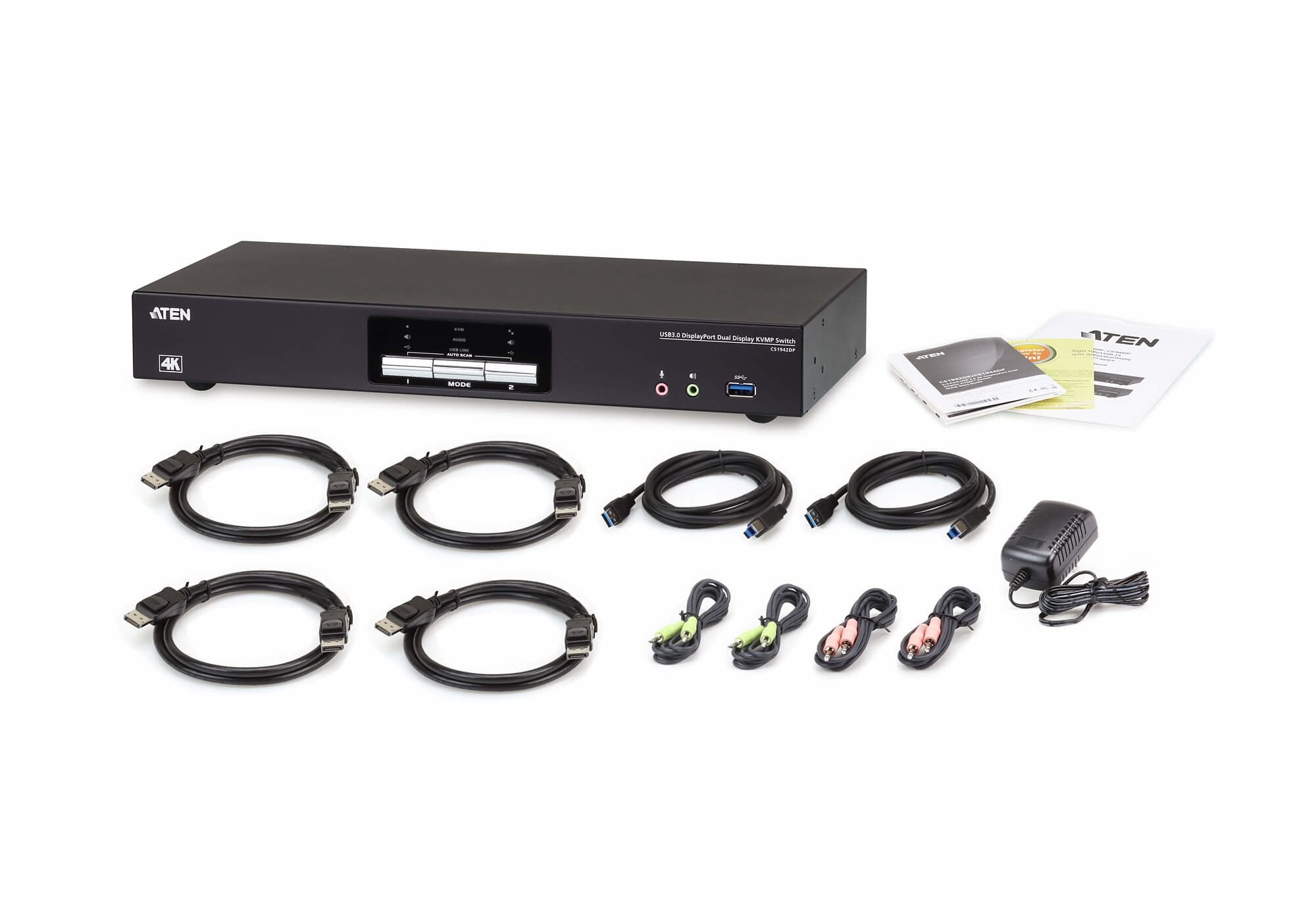 EAN 4719264645952 - ATEN CS1942DP-AT-G interruptor KVM Negro imagen 5