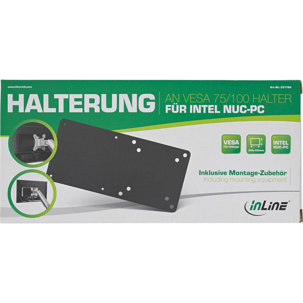 Placa De Montaje Compatible Con Inline Vesa 75/100 Para Intel Nuc
