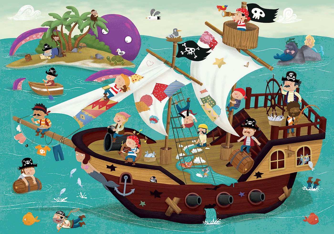 Puzzle Detectives Barco Pirata 50pzs