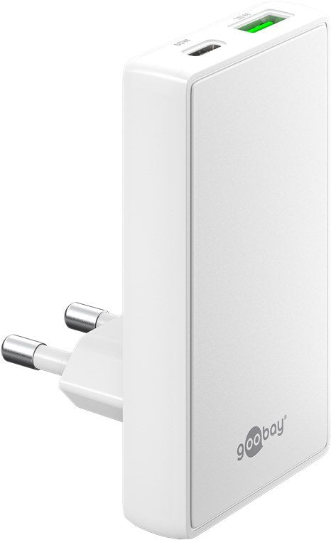 Goobay Usb-C/A Pd Gan 90° Dual-Schnelladegerät (Blanco, 65 Watt) 75724
