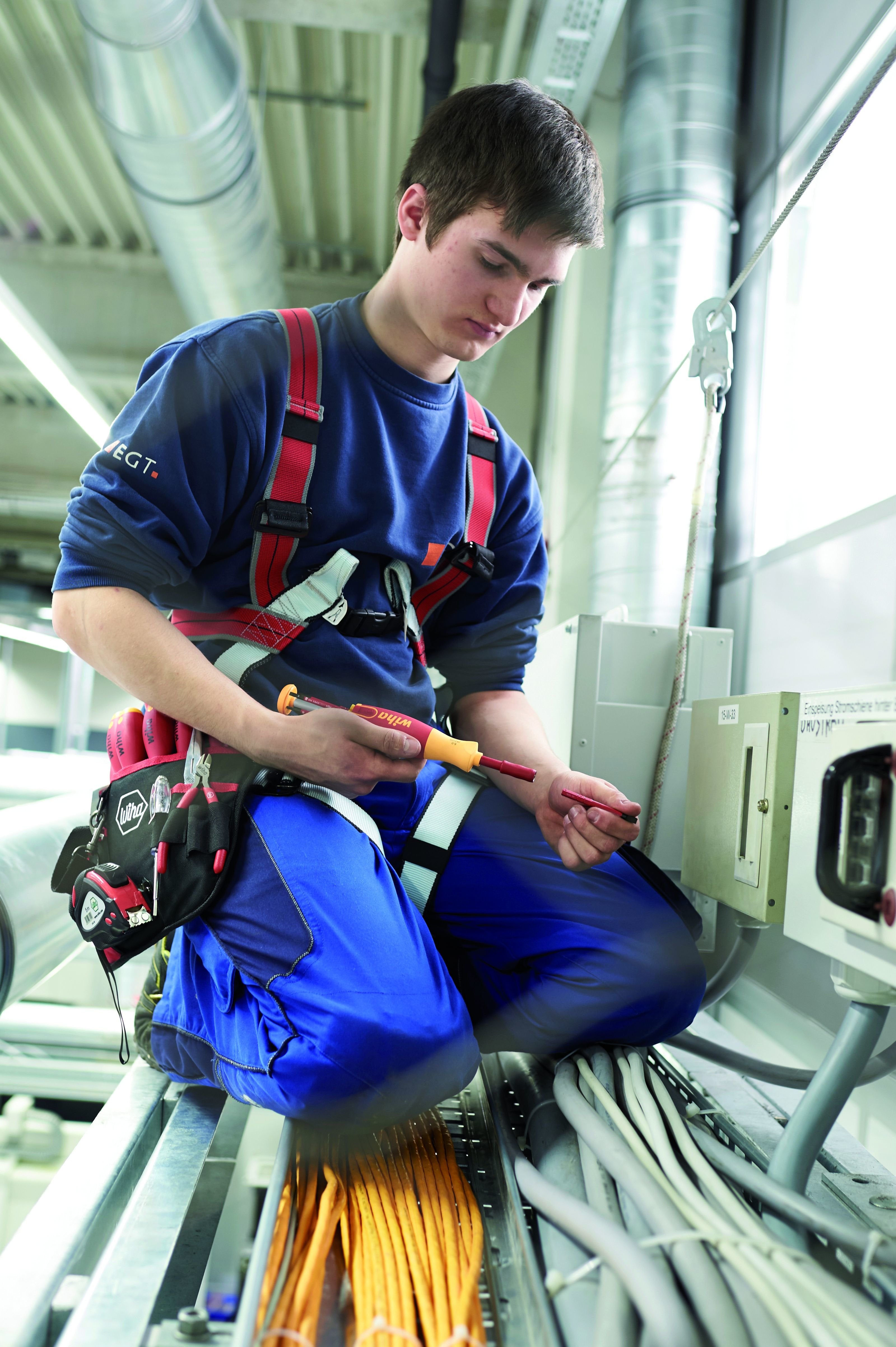 Destornillador Wiha Con Cargador De Puntas Liftup Electric (Rojo/Amarillo, 7 Partes)