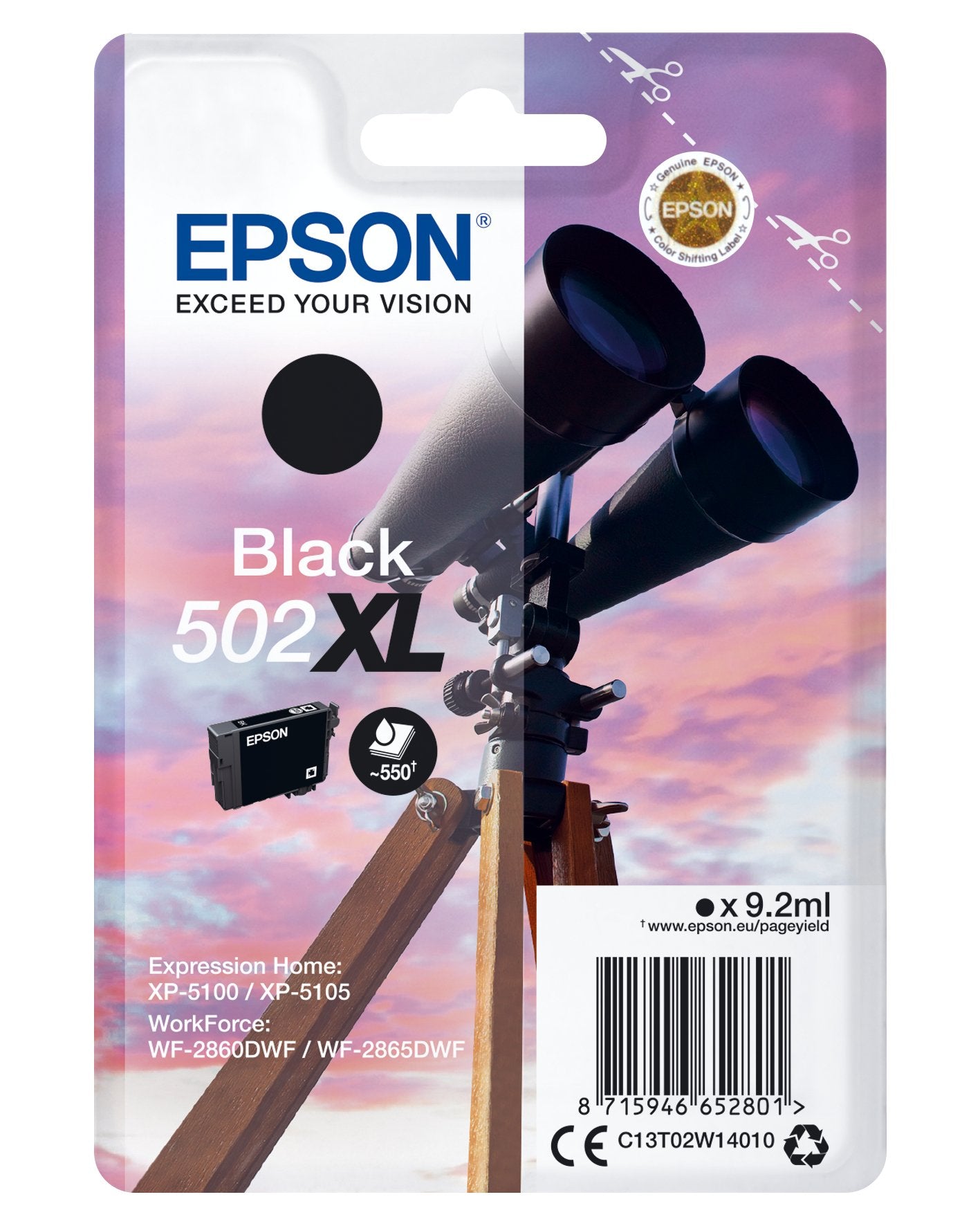 EAN 8715946652801 - Epson 502XL cartucho de tinta 1 pieza(s) Original Alto rendimiento (XL) Negro imagen 1