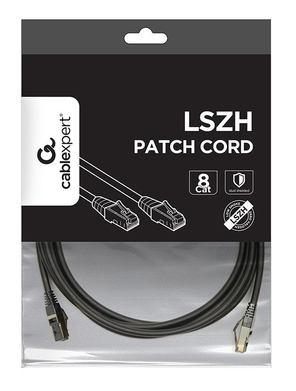Gembird Cable De Red S/Ftp Cat. 8 Lszh Negro 3m Pp8-Lszhcu-Bk-3m