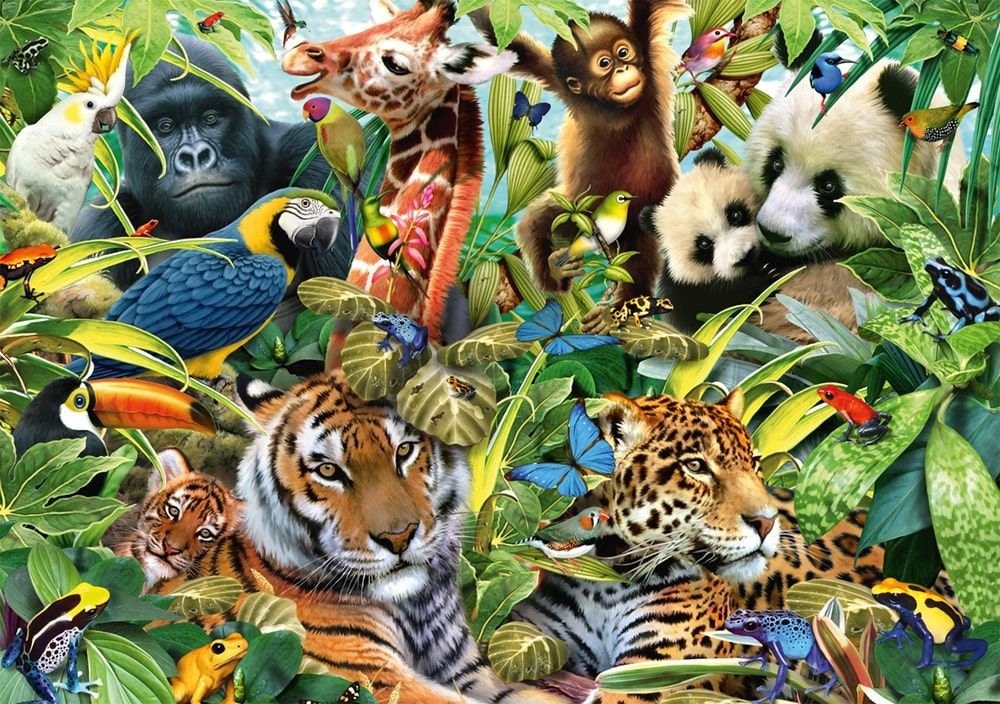 Puzzle Schmidt Spiele  Kunterhnte Tierwelt 57385