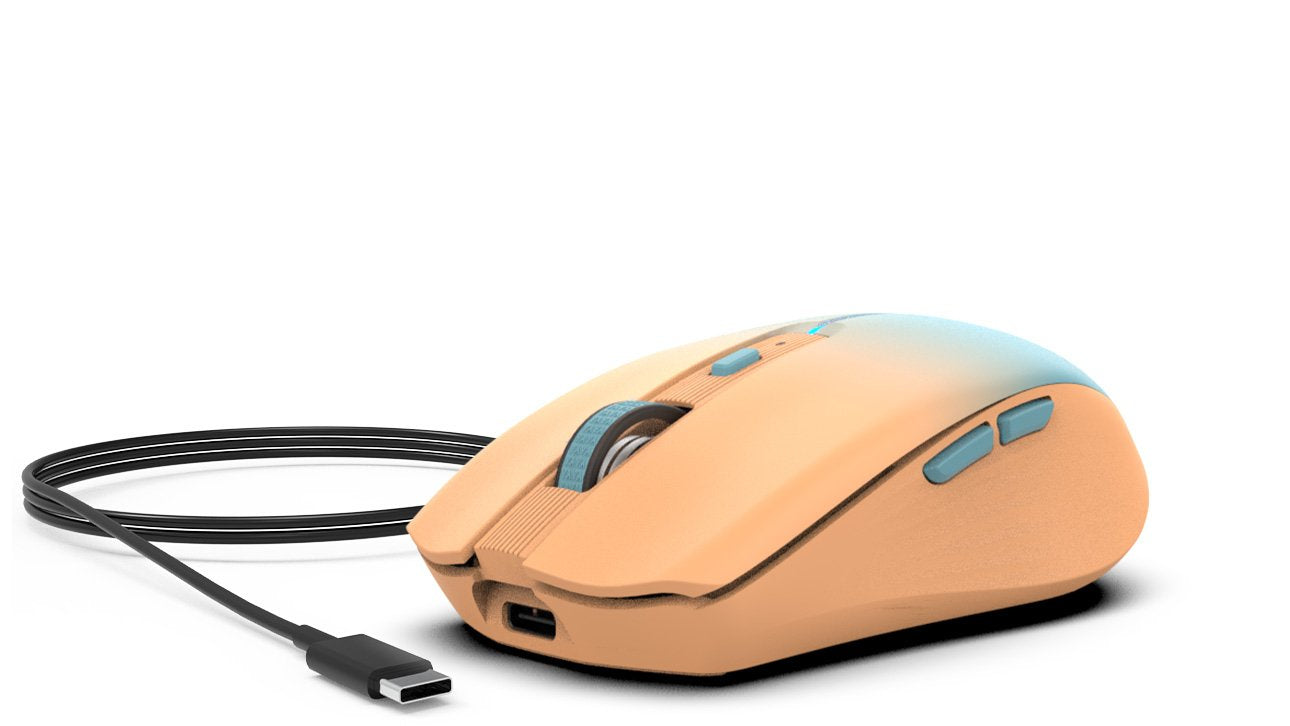Raton  Inca Iwm-511rt 1600 Dpi,Wrls & Bt,6d Tame, Naranja