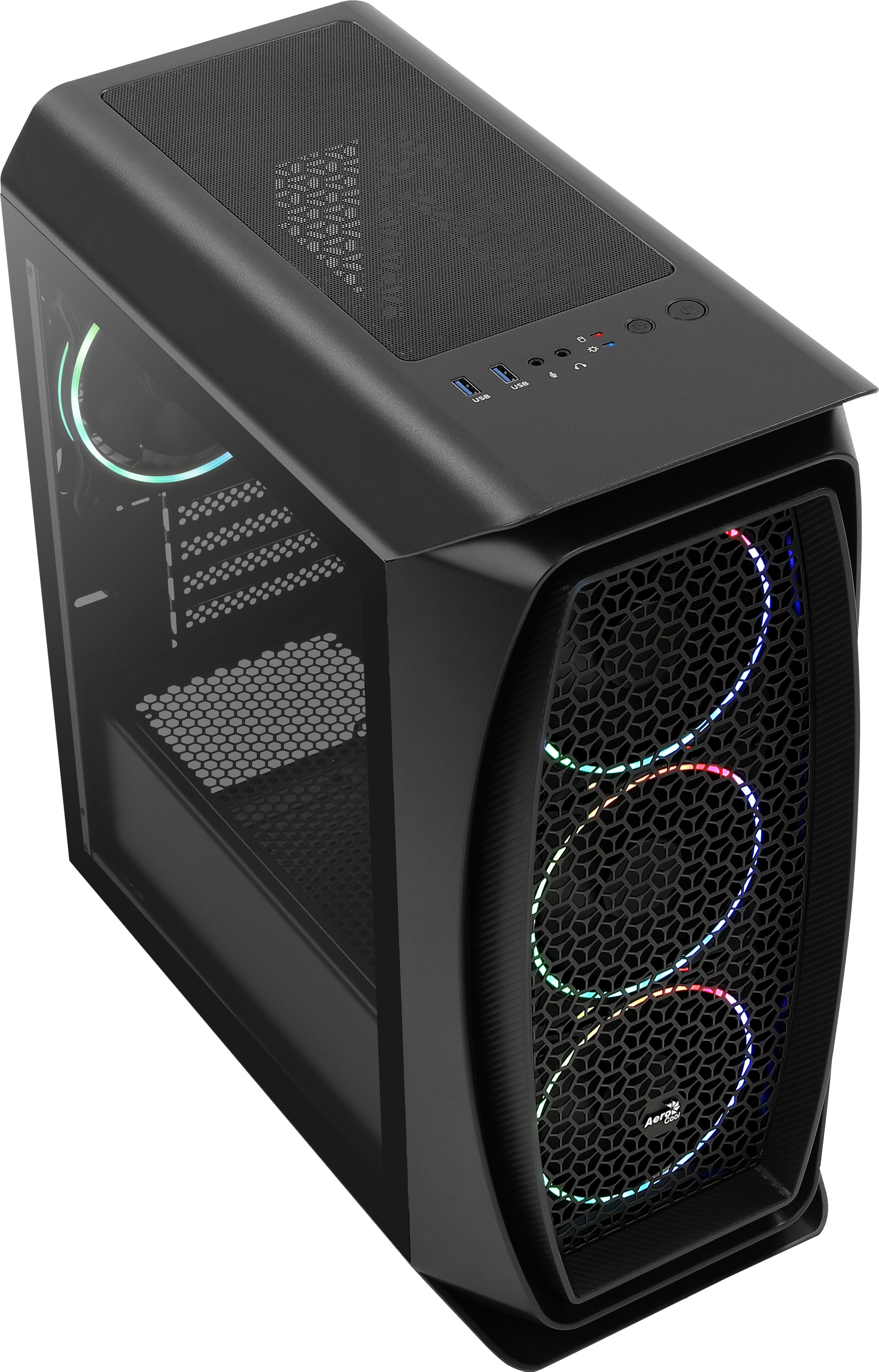 Caja Pc Aerocool Aero One Mini Eclipse Black 2*Usb 3.0 Hd Audio+Mic  Soporta Refrigeración Líquida Micro Atx/ Mini Itx