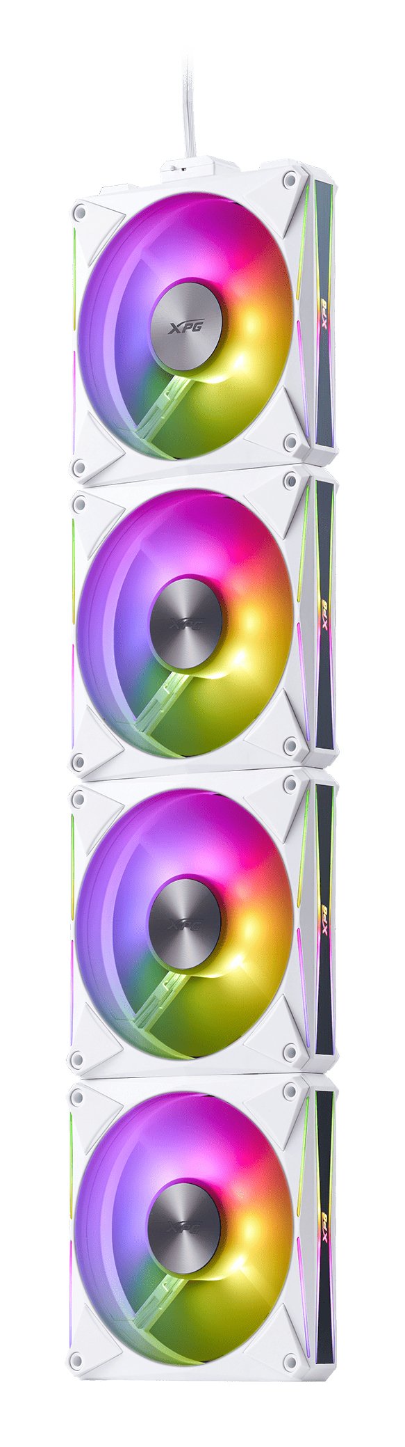 Ventilador Xpg Hurricane Mag 120 120mm Argb Pwm Fan 4er Pack Wh Retail