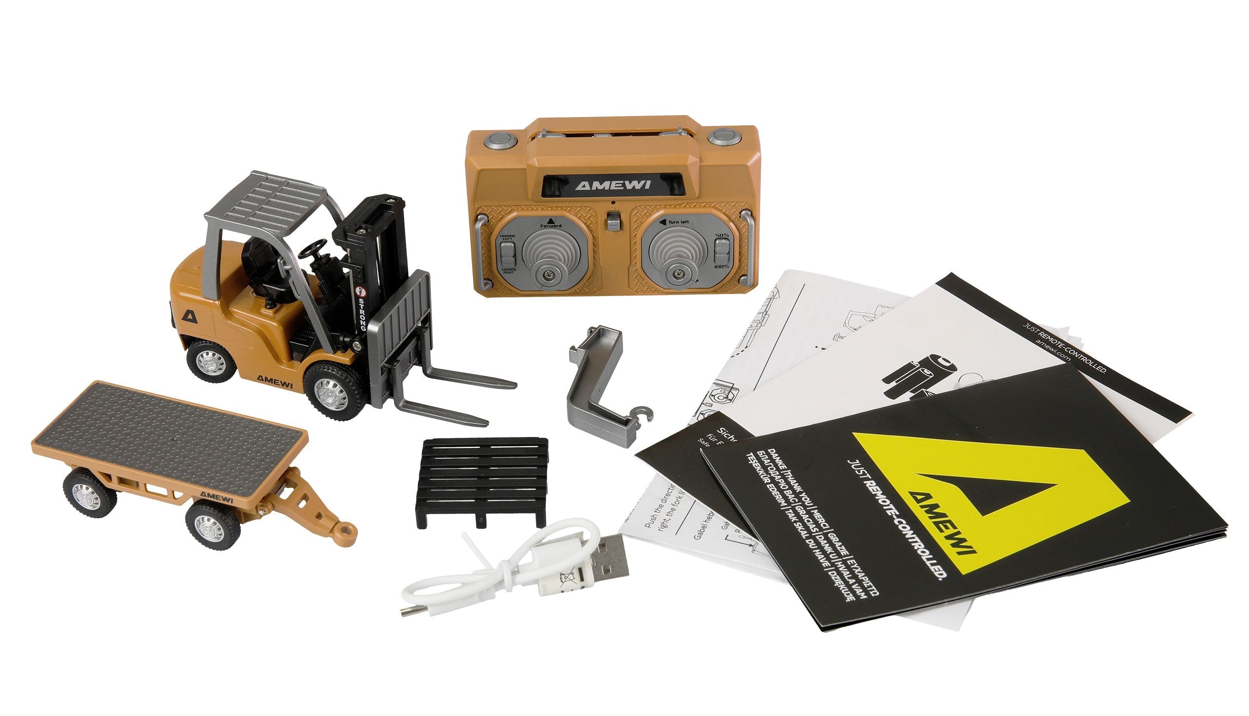 Amewi Mini-Gabelmapler Con Anhänger, 8-Kanal 1:64 Rtr 6+