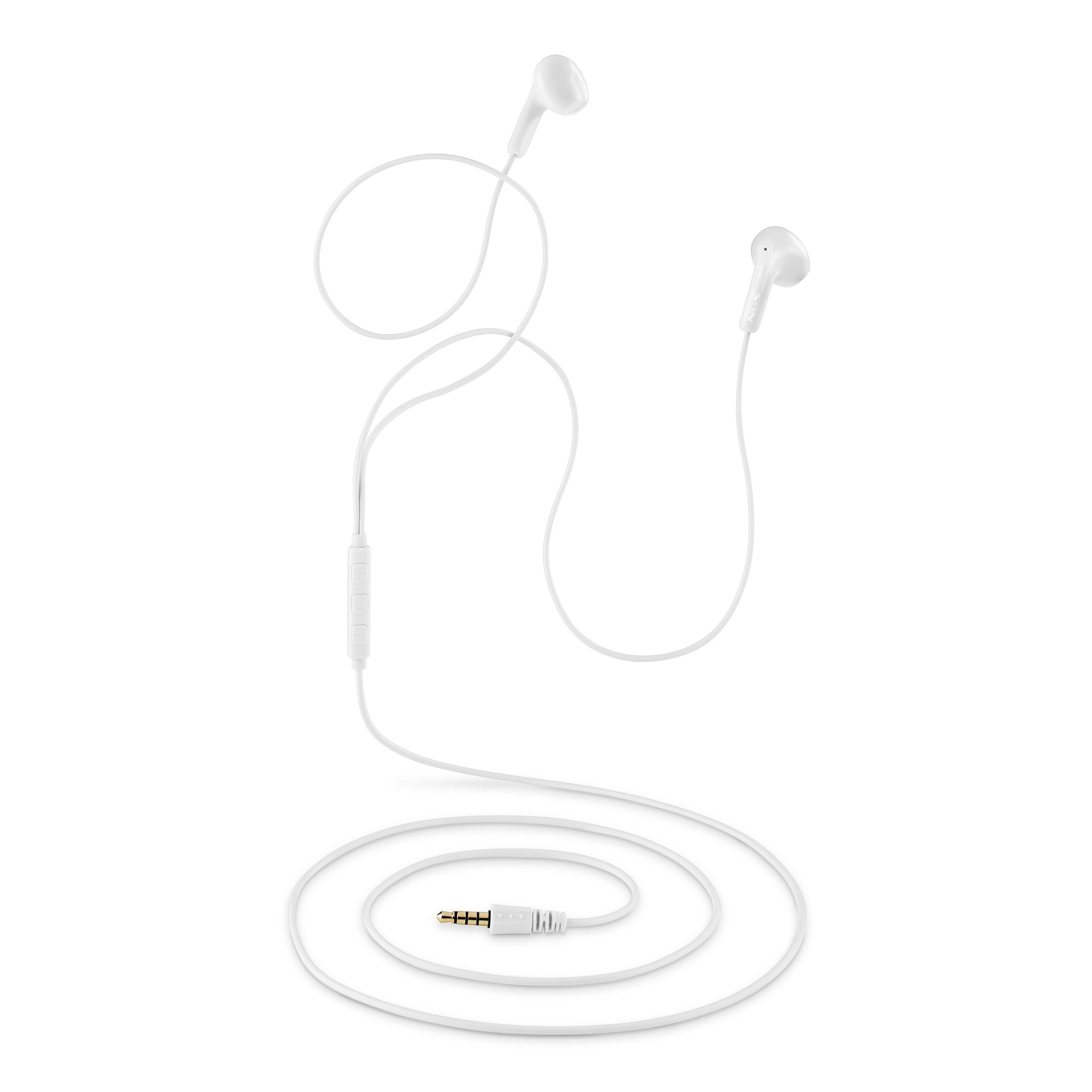 Auriculares Intrauditivos Ngs Cross Flip Con Micrófono Jack 3.5 Blancos