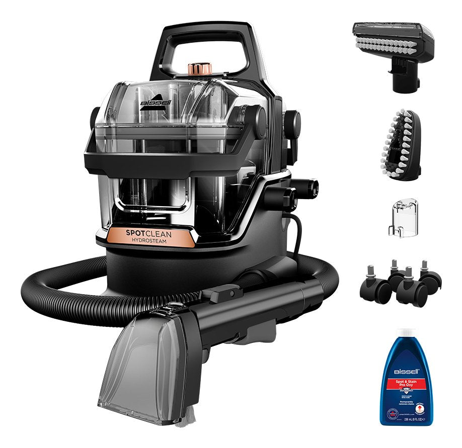EAN 0011120272130 - Bissell SpotClean Hydrosteam Pro Limpiador a vapor de cilindro 1,9 L 1000 W Negro, Cobre, Transparente imagen 1
