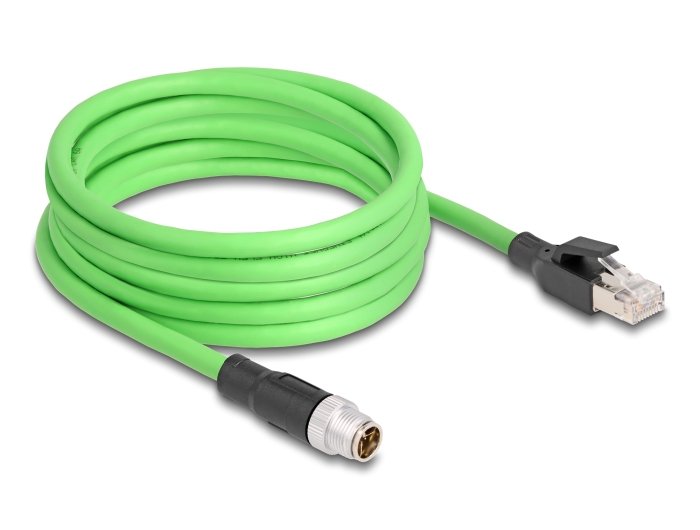 Delock 80444 Cable M12 Codificado X 8 Pin Macho A Rj45 Macho Pur (Tpu) 5 M