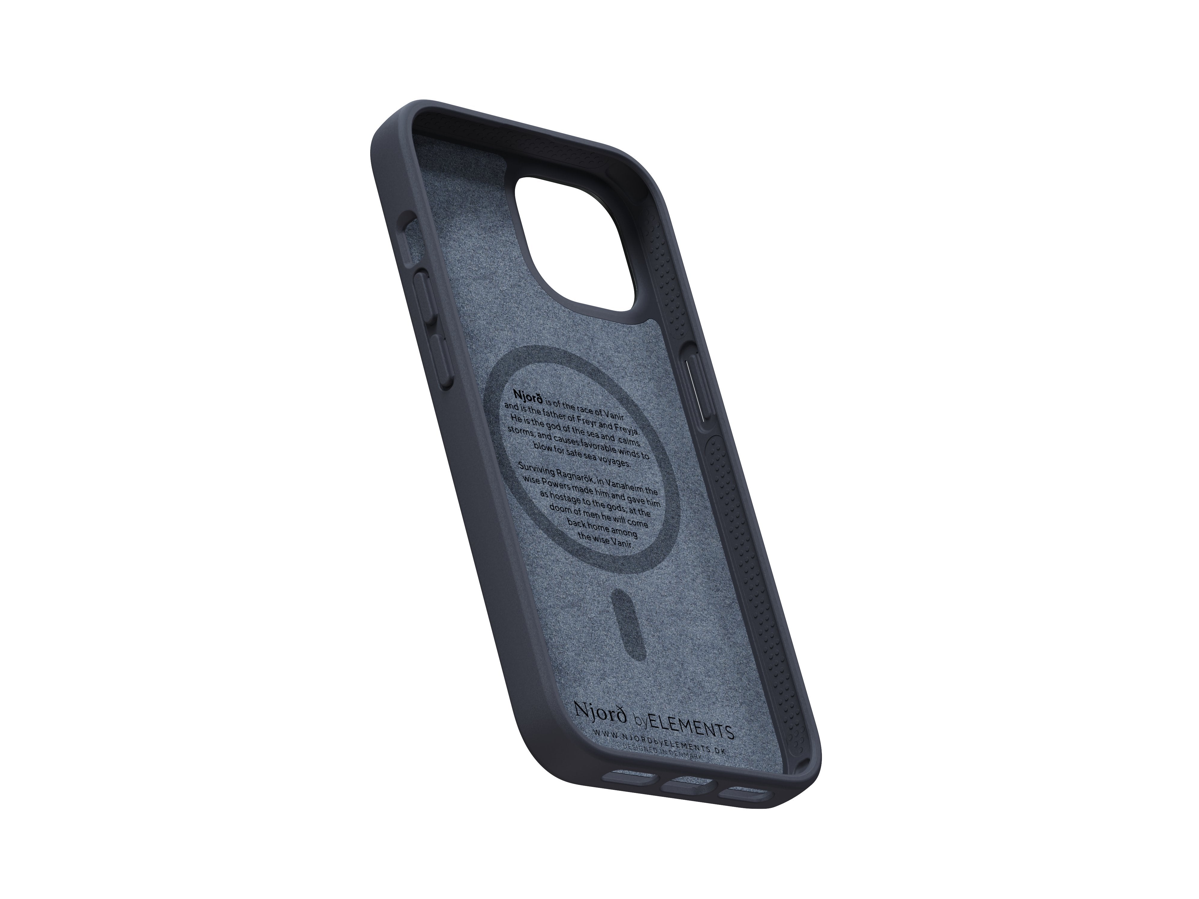 Funda Magsafe Iphone 12/13/14 Piel Negro Njord