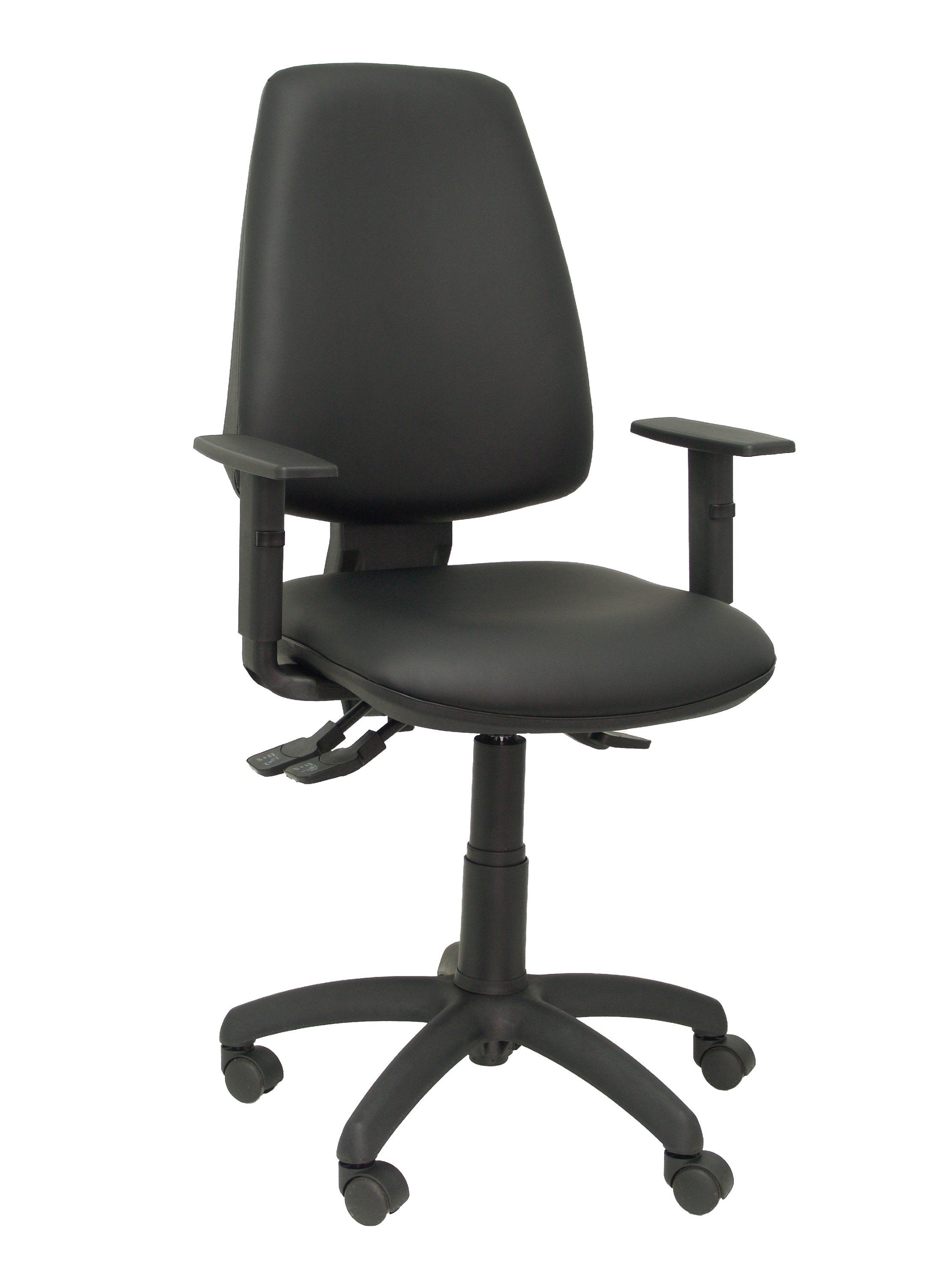 Silla Elche Sincro Similpiel Negro Con Brazo Regu