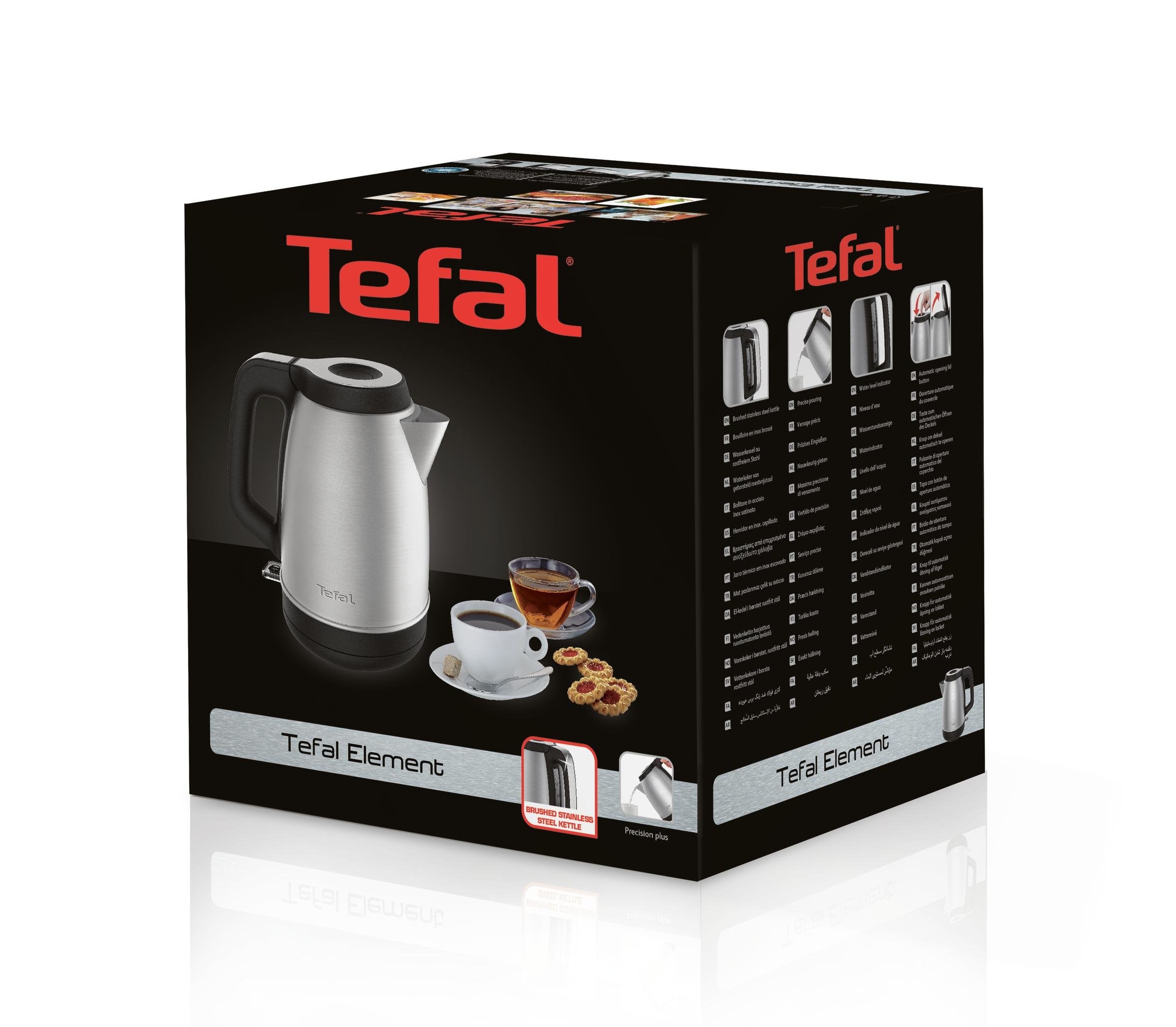Tefal Element Ki 280d (Edelstahl/Negro, 1,7 Liter) Ki 280d
