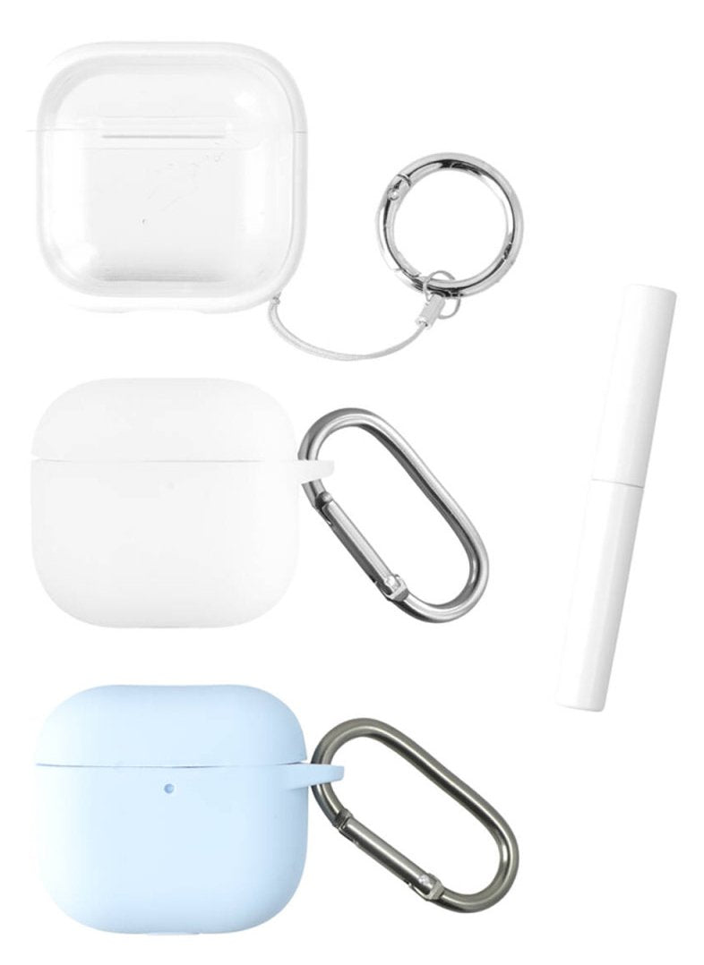 4smarts Case Set Omega Airpods 4. 3er Set Wei. Hellblau