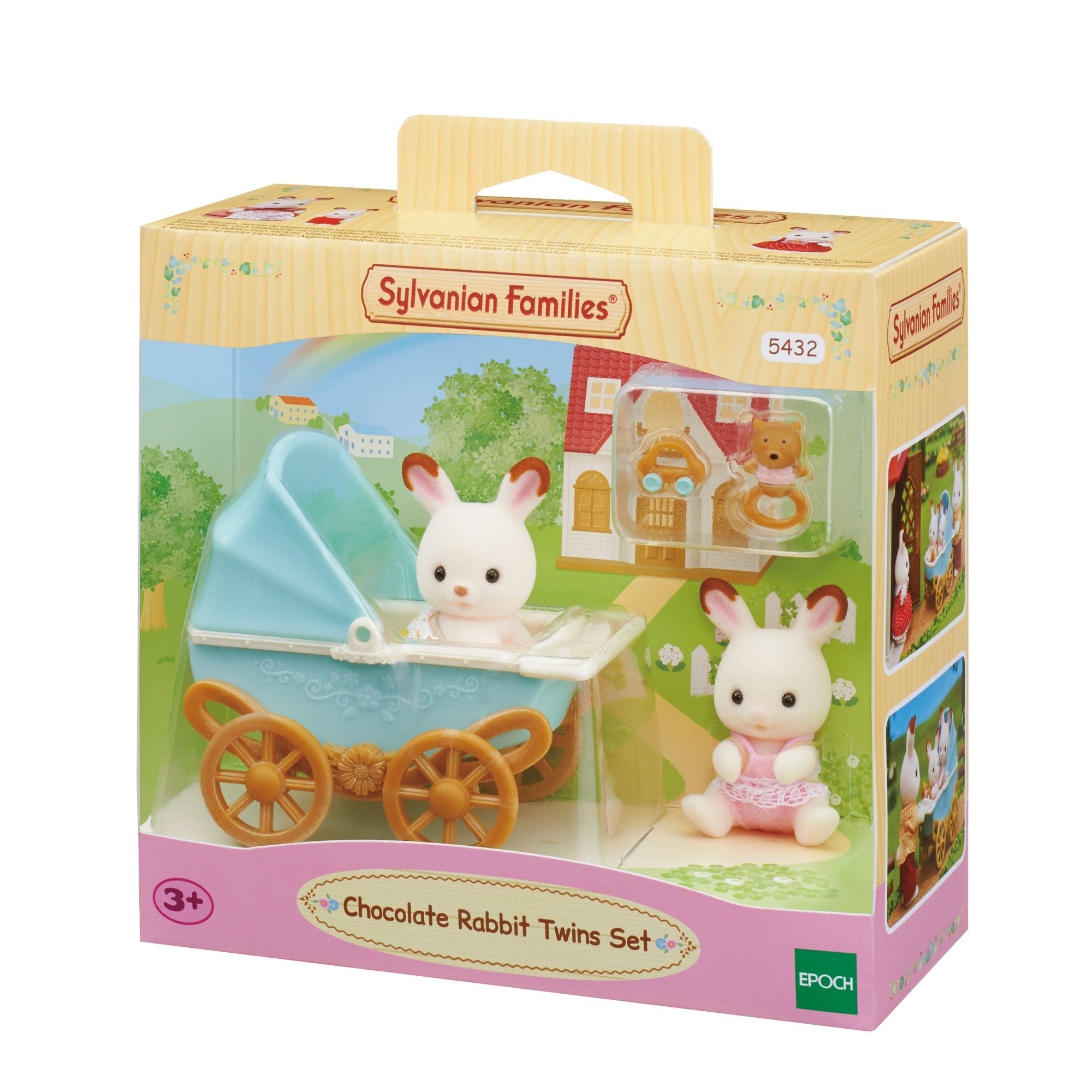 Epoch Sylvanian Families - Schokoladenhasen Zwillinge Con Kinderwagen 5432