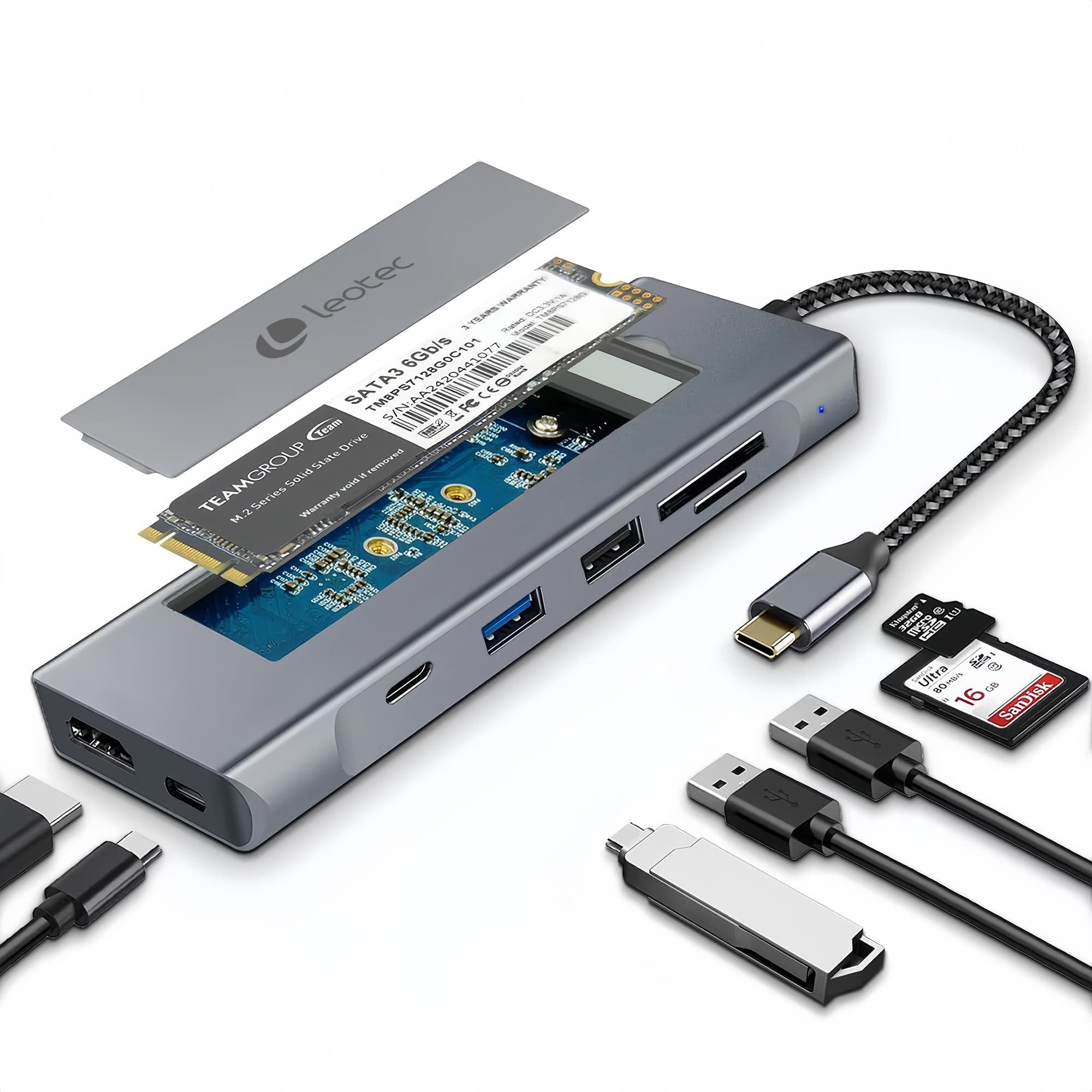 Leotec Docking Station 8-1 Con Caja Externa Ssd M2