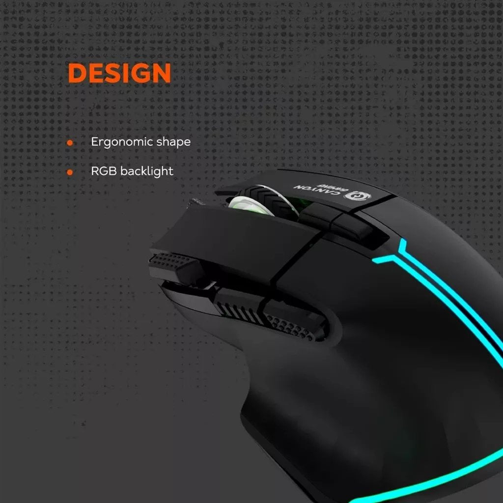 Raton Canyon Gaming Fortnax Gm-636 20000 Dpi Rgb 9 Keys Bk Retail
