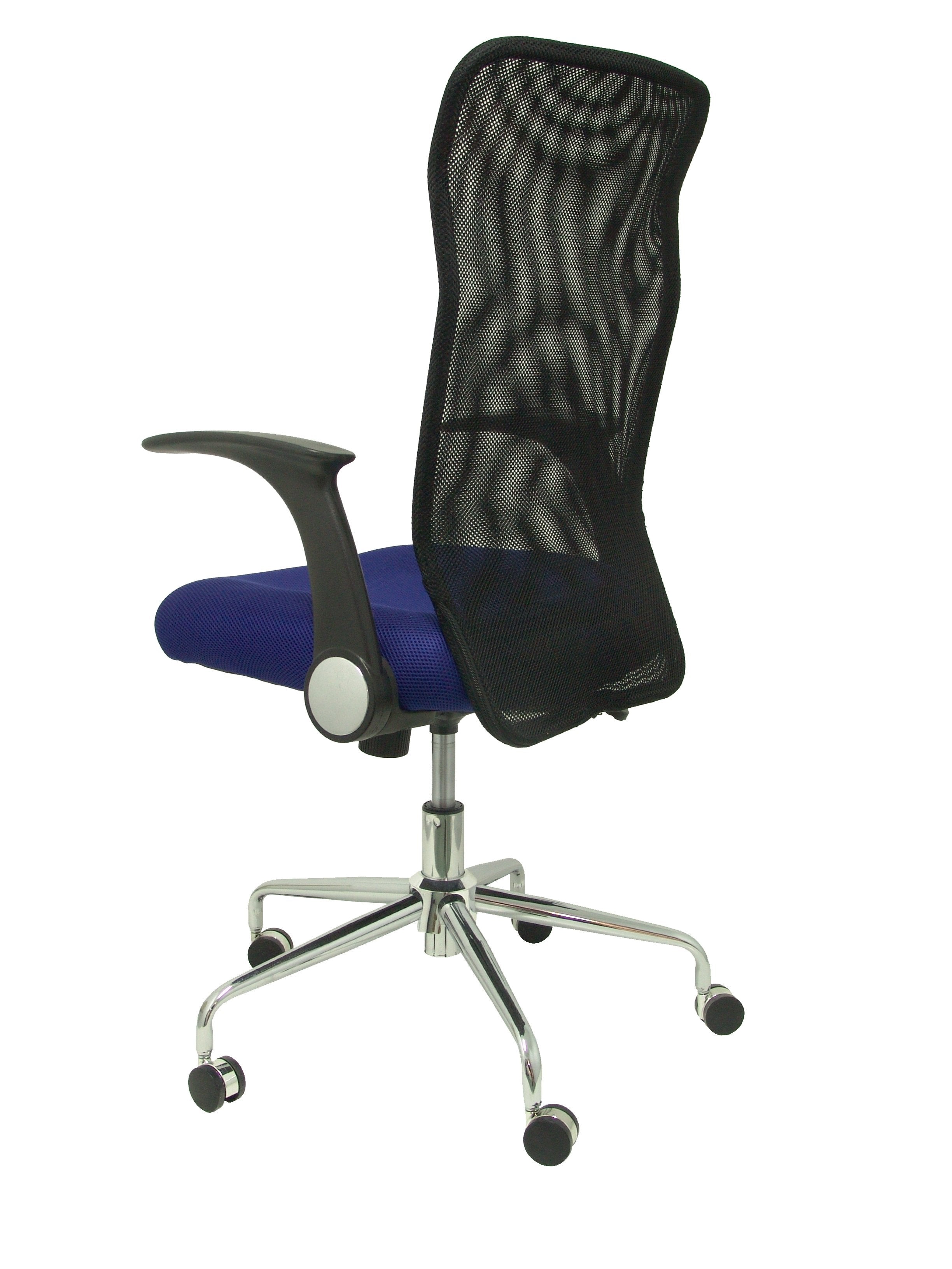 Silla Minaya Respaldo Malla Negro Asiento 3d Azul