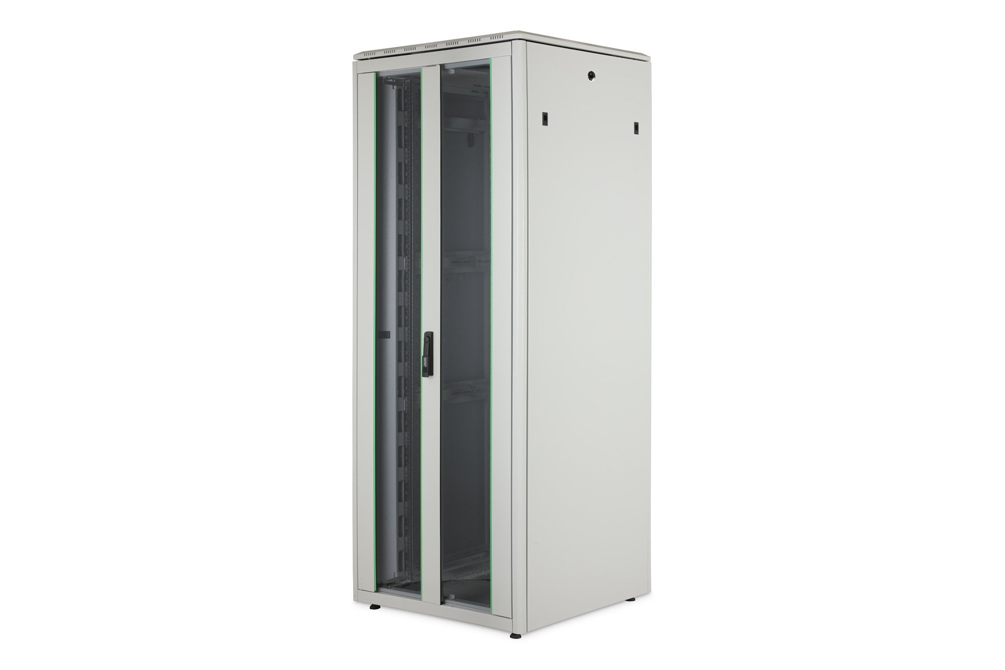 Armario De Red De 42ua Unique, 2053x800x800 Mm Puerta Frontal Acristalada Dos Hojas, Gris