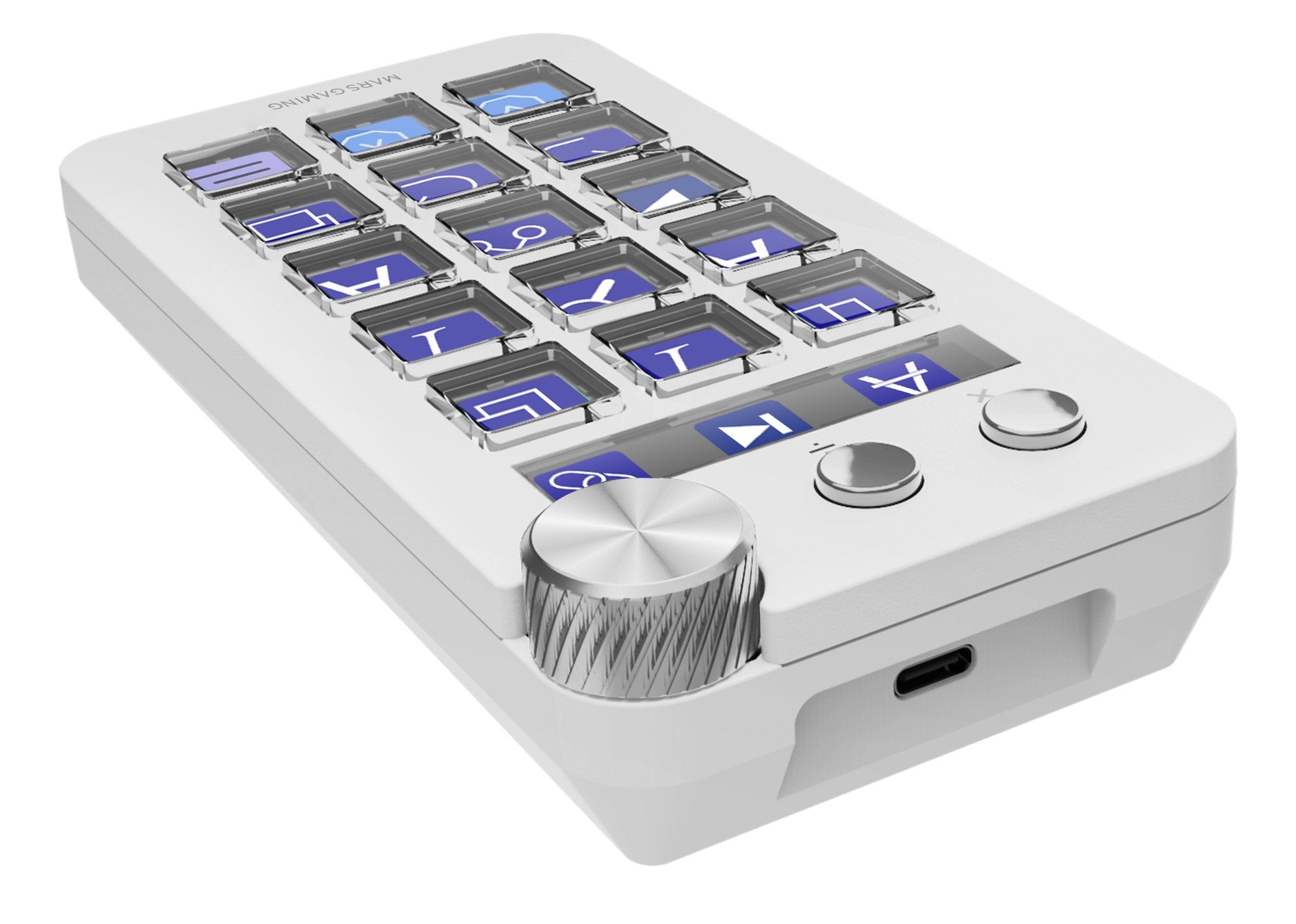 Control Deck Mars Gaming Msd-Neo 15 Teclas Lcd 1 Rueda 2 Botones Blanco